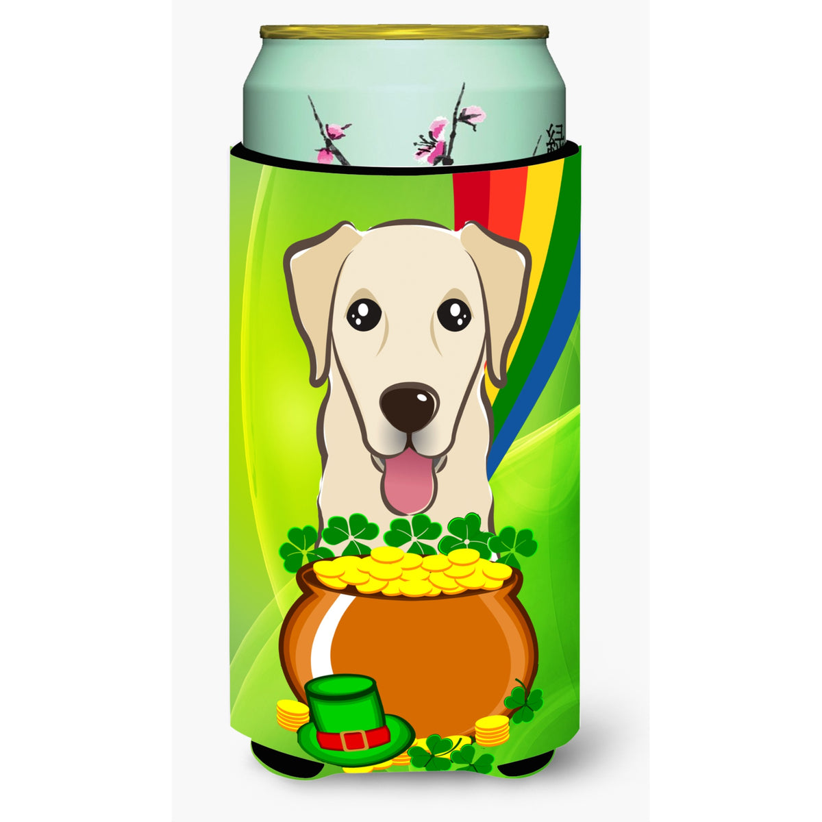 Caroline'S Treasures Bb1996Tbc Golden Retriever St. Patrick'S Day Tall Boy Hugger Koozie, Multicolor