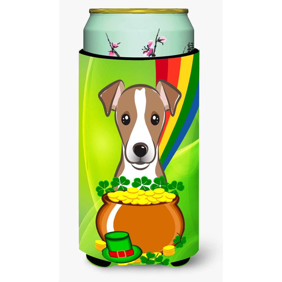 Caroline'S Treasures Bb2004Tbc Jack Russell Terrier St. Patrick'S Day Tall Boy Hugger Koozie, Multicolor