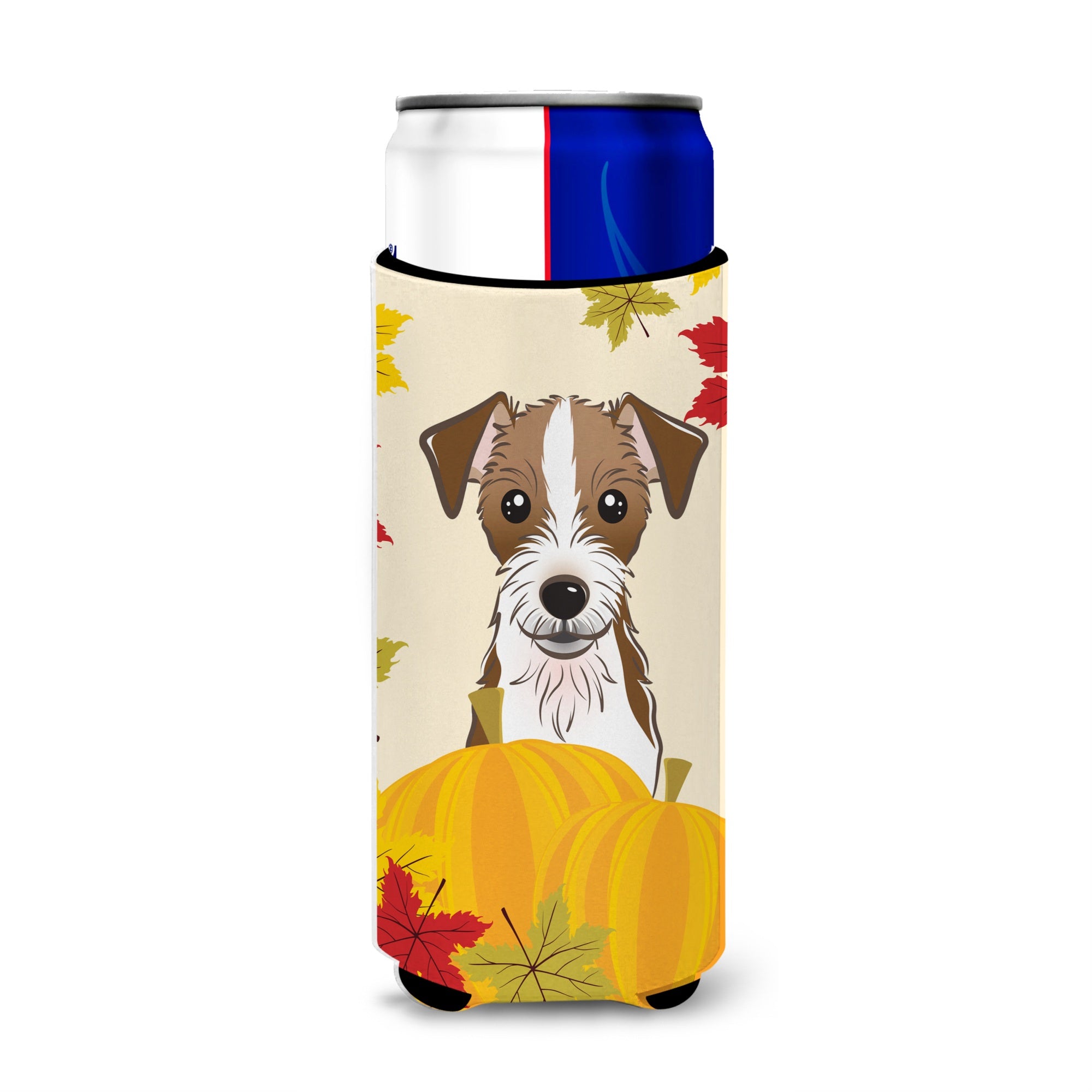 Caroline'S Treasures Bb2008Muk Jack Russell Terrier Thanksgiving Michelob Ultra Koozies For Slim Cans, Multicolor
