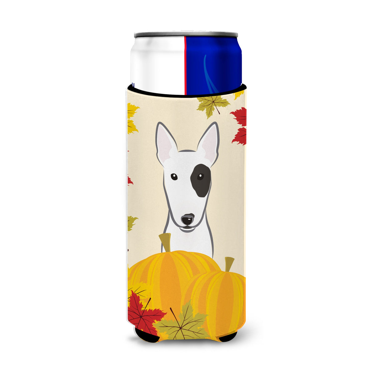Caroline'S Treasures Bb2015Muk Bull Terrier Thanksgiving Michelob Ultra Koozies For Slim Cans, Multicolor