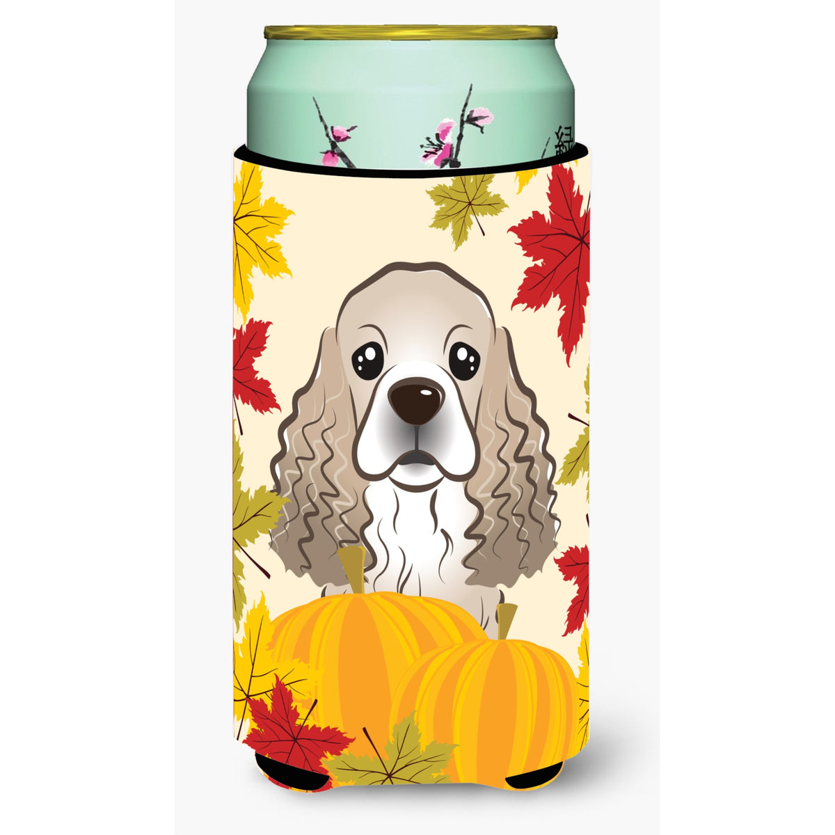 Caroline'S Treasures Bb2022Tbc Cocker Spaniel Thanksgiving Tall Boy Hugger Cold-Beverage-Koozies, Multicolor
