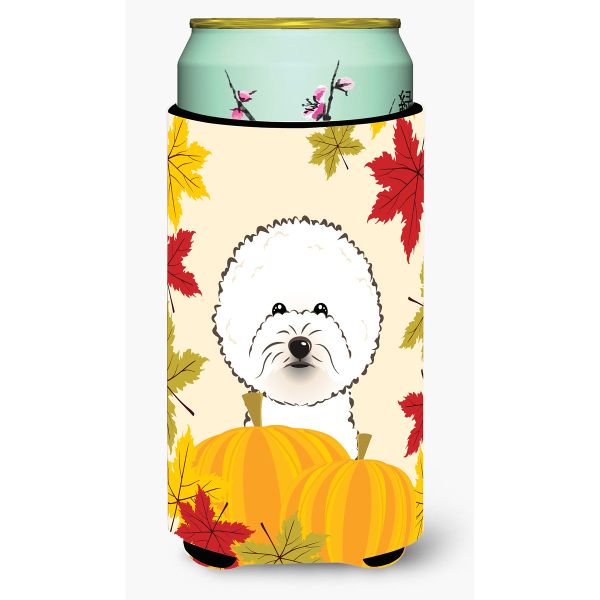 Caroline'S Treasures Bb2023Tbc Bichon Frise Thanksgiving Tall Boy Hugger Koozie, Multicolor