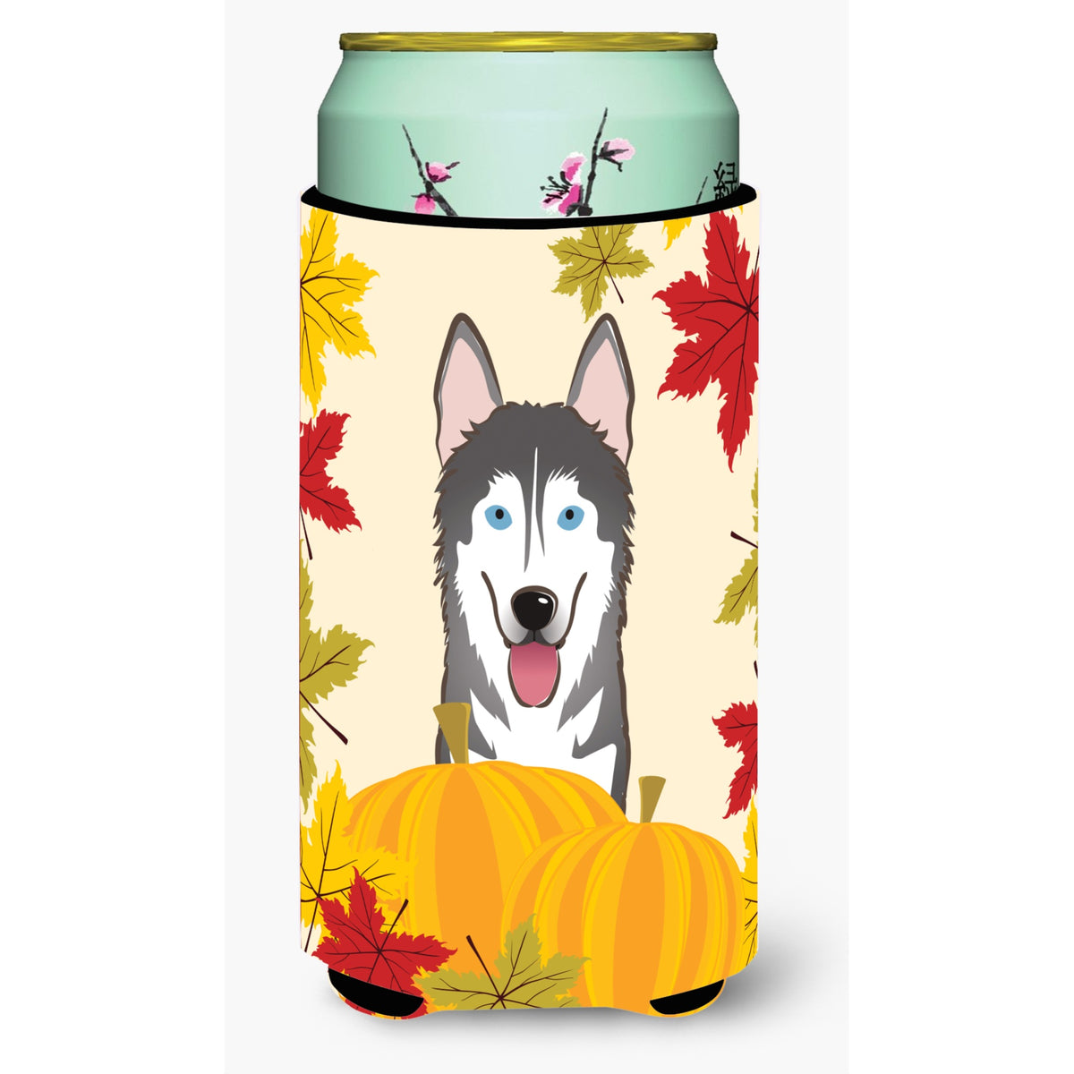 Caroline'S Treasures Bb2024Tbc Alaskan Malamute Thanksgiving Tall Boy Hugger Koozie, Multicolor