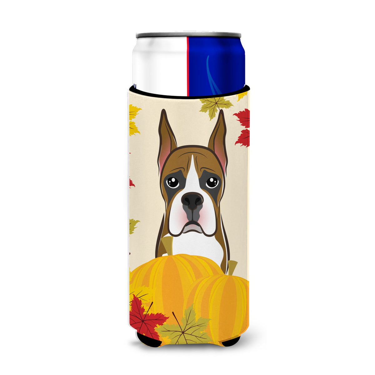 Caroline'S Treasures Bb2029Muk Boxer Thanksgiving Michelob Ultra Koozies For Slim Cans, Multicolor