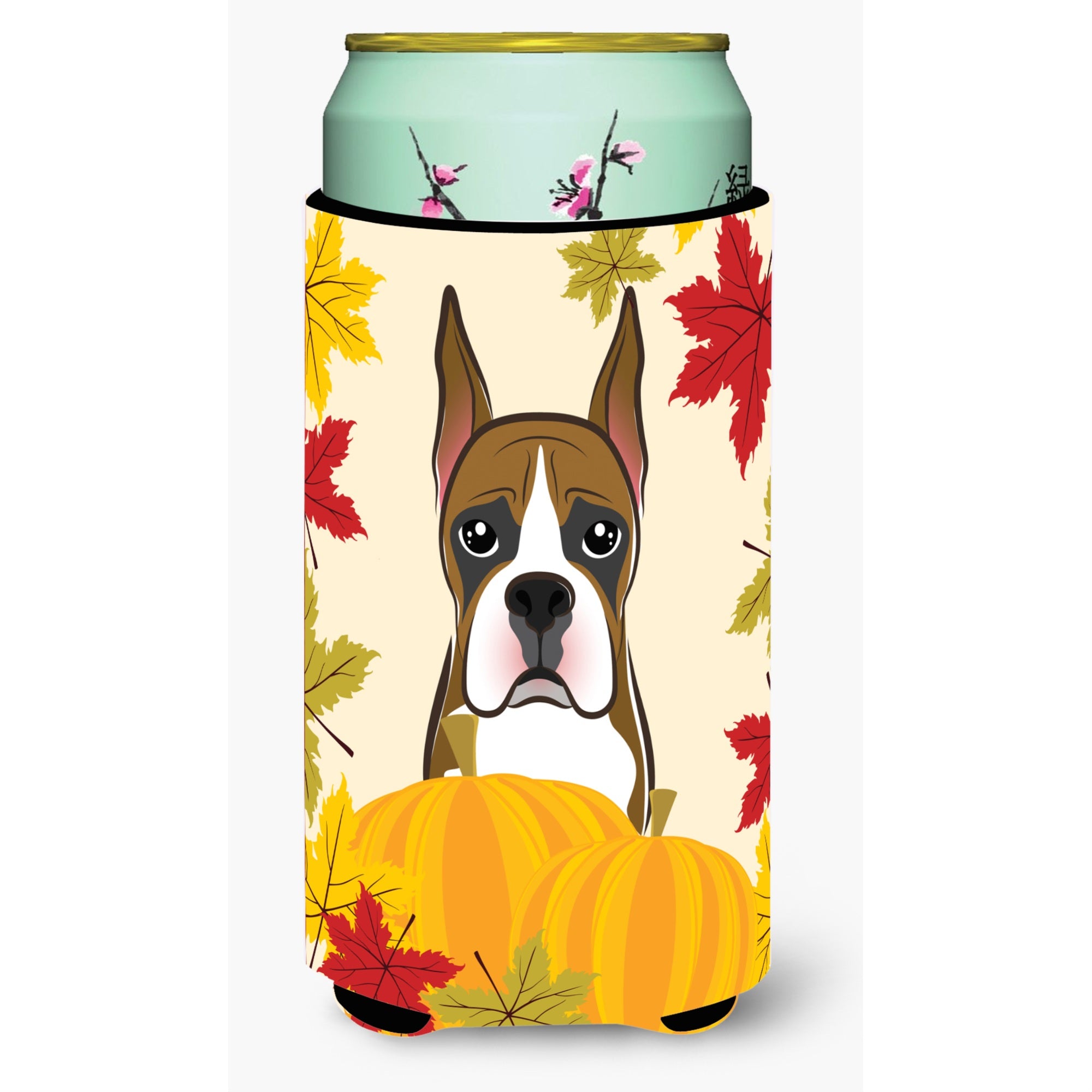 Caroline'S Treasures Bb2029Tbc Boxer Thanksgiving Tall Boy Hugger Koozie, Multicolor