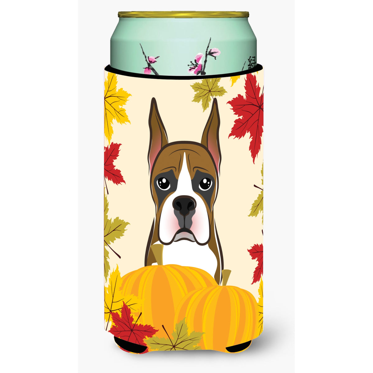 Caroline'S Treasures Bb2029Tbc Boxer Thanksgiving Tall Boy Hugger Koozie, Multicolor