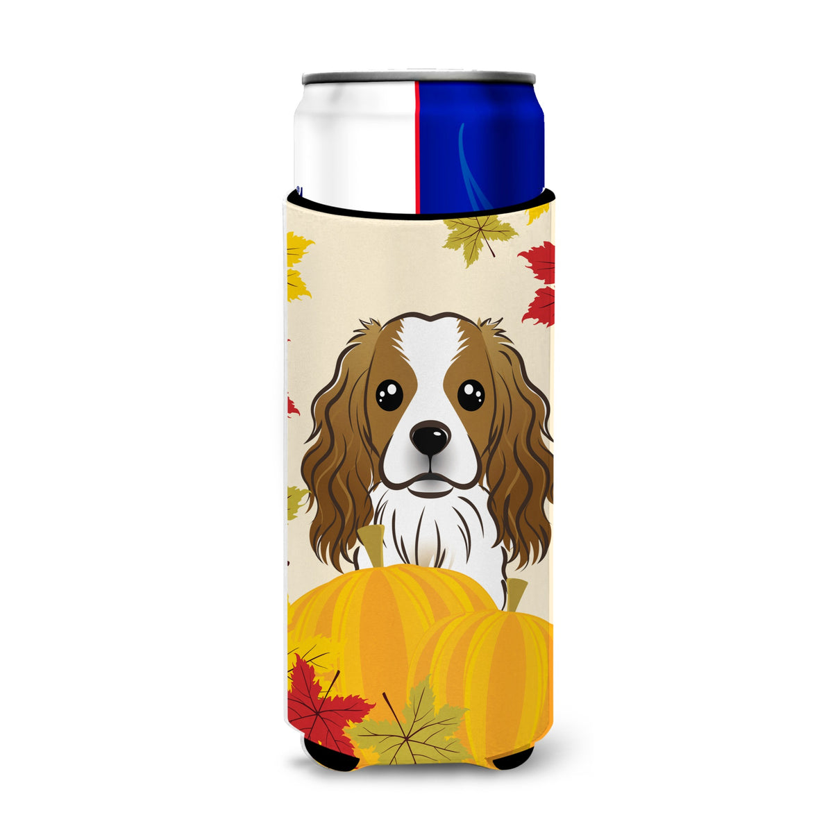 Caroline'S Treasures Bb2030Muk Cavalier Spaniel Thanksgiving Michelob Ultra Koozies For Slim Cans, Multicolor
