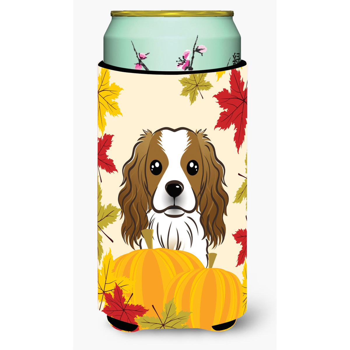 Caroline'S Treasures Bb2030Tbc Cavalier Spaniel Thanksgiving Tall Boy Hugger Koozie, Multicolor