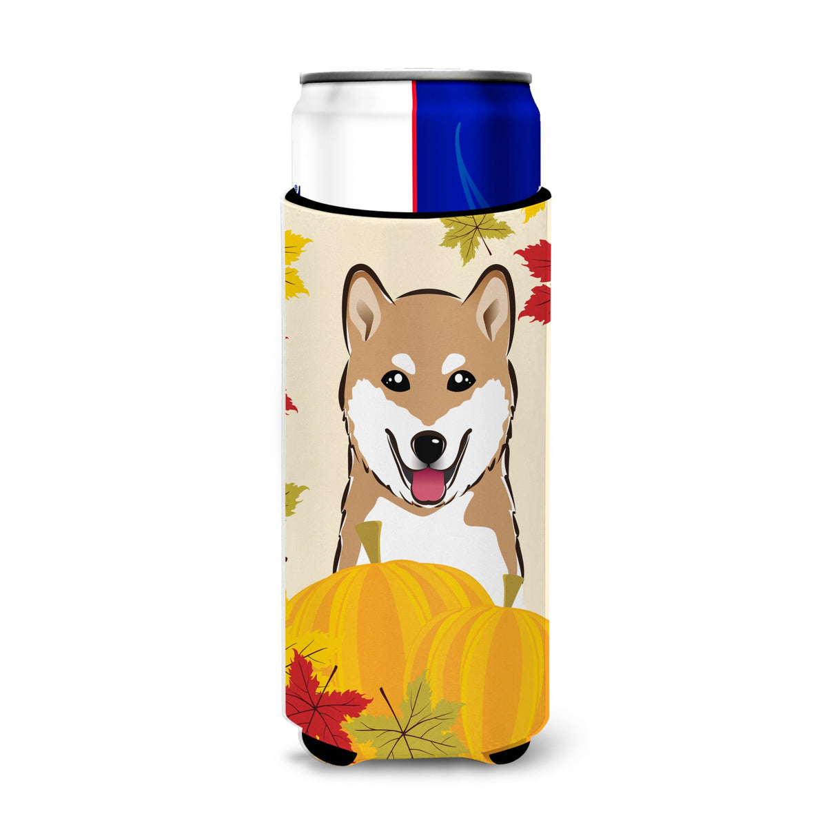 Caroline'S Treasures Bb2031Muk Shiba Inu Thanksgiving Michelob Ultra Koozies For Slim Cans, Multicolor