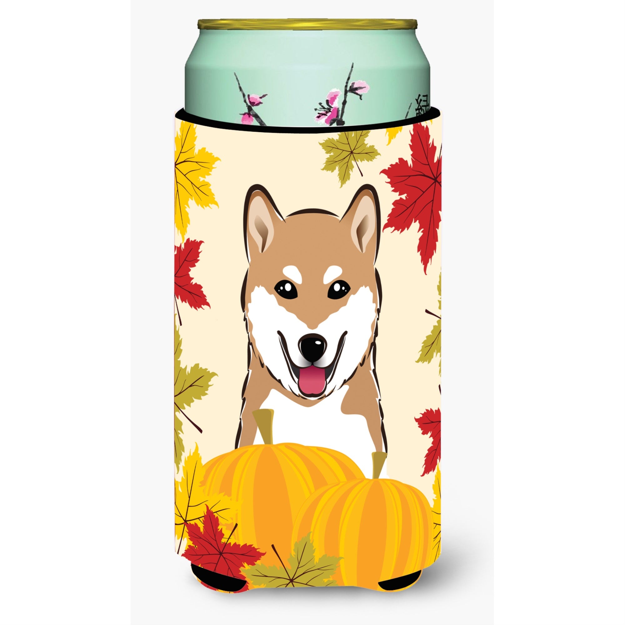 Caroline'S Treasures Bb2031Tbc Shiba Inu Thanksgiving Tall Boy Hugger Koozie, Multicolor