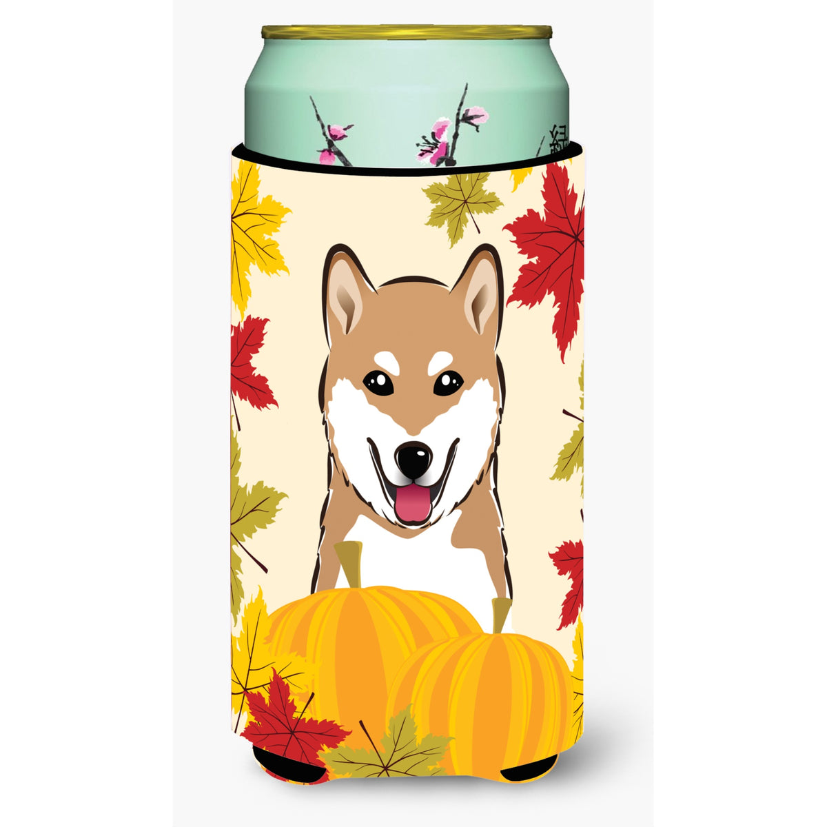 Caroline'S Treasures Bb2031Tbc Shiba Inu Thanksgiving Tall Boy Hugger Koozie, Multicolor