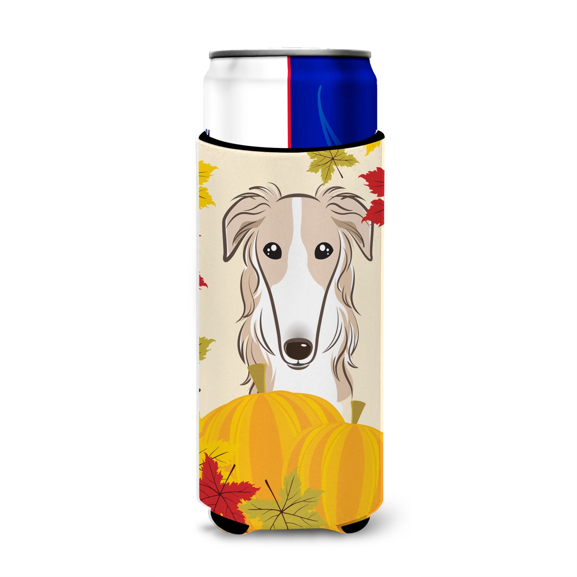 Caroline'S Treasures Bb2034Muk Borzoi Thanksgiving Michelob Ultra Koozies For Slim Cans, Multicolor