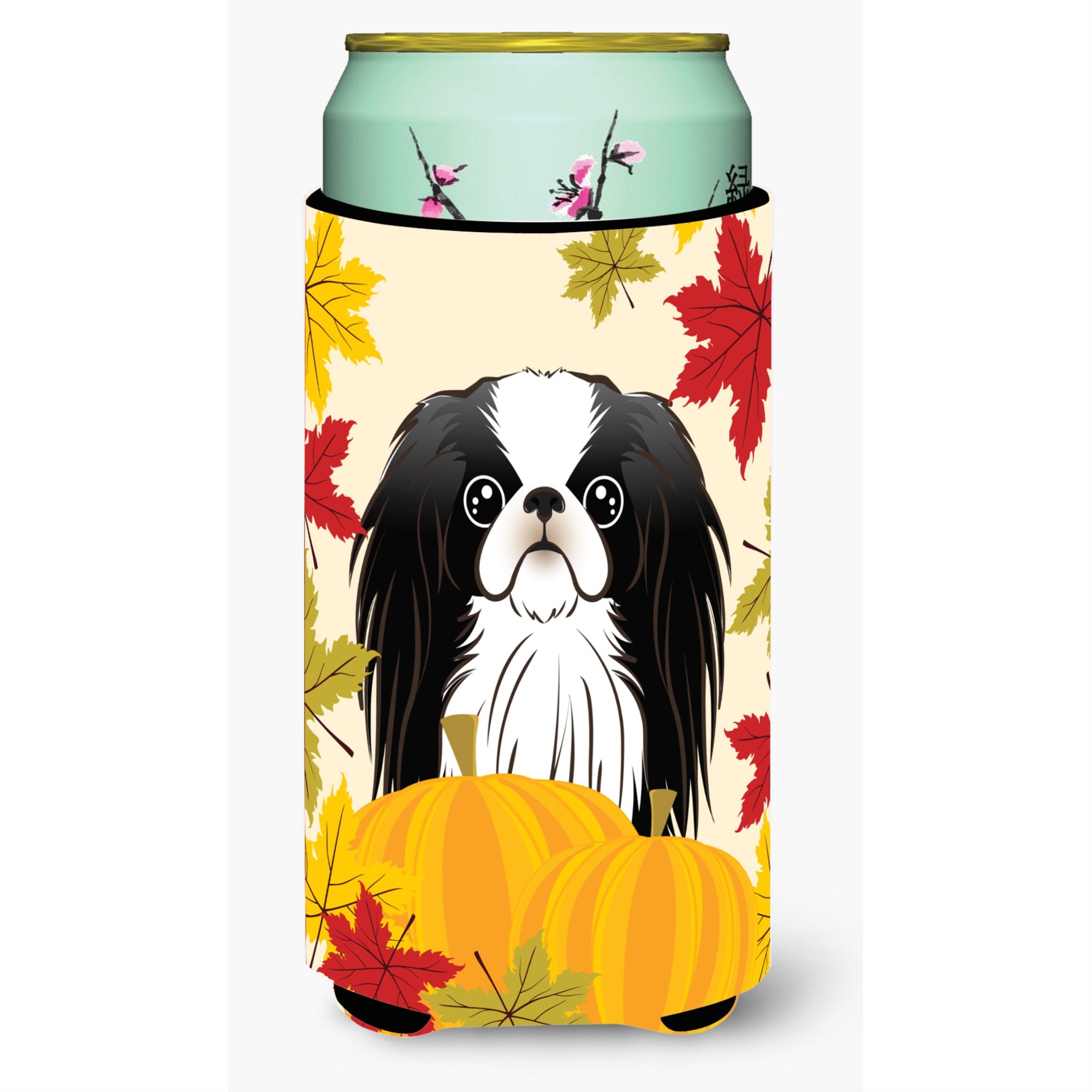 Caroline'S Treasures Bb2036Tbc Japanese Chin Thanksgiving Tall Boy Hugger Koozie, Multicolor