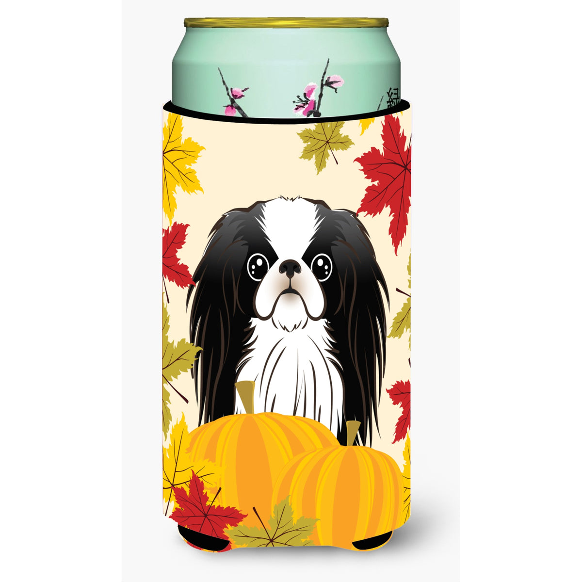Caroline'S Treasures Bb2036Tbc Japanese Chin Thanksgiving Tall Boy Hugger Koozie, Multicolor