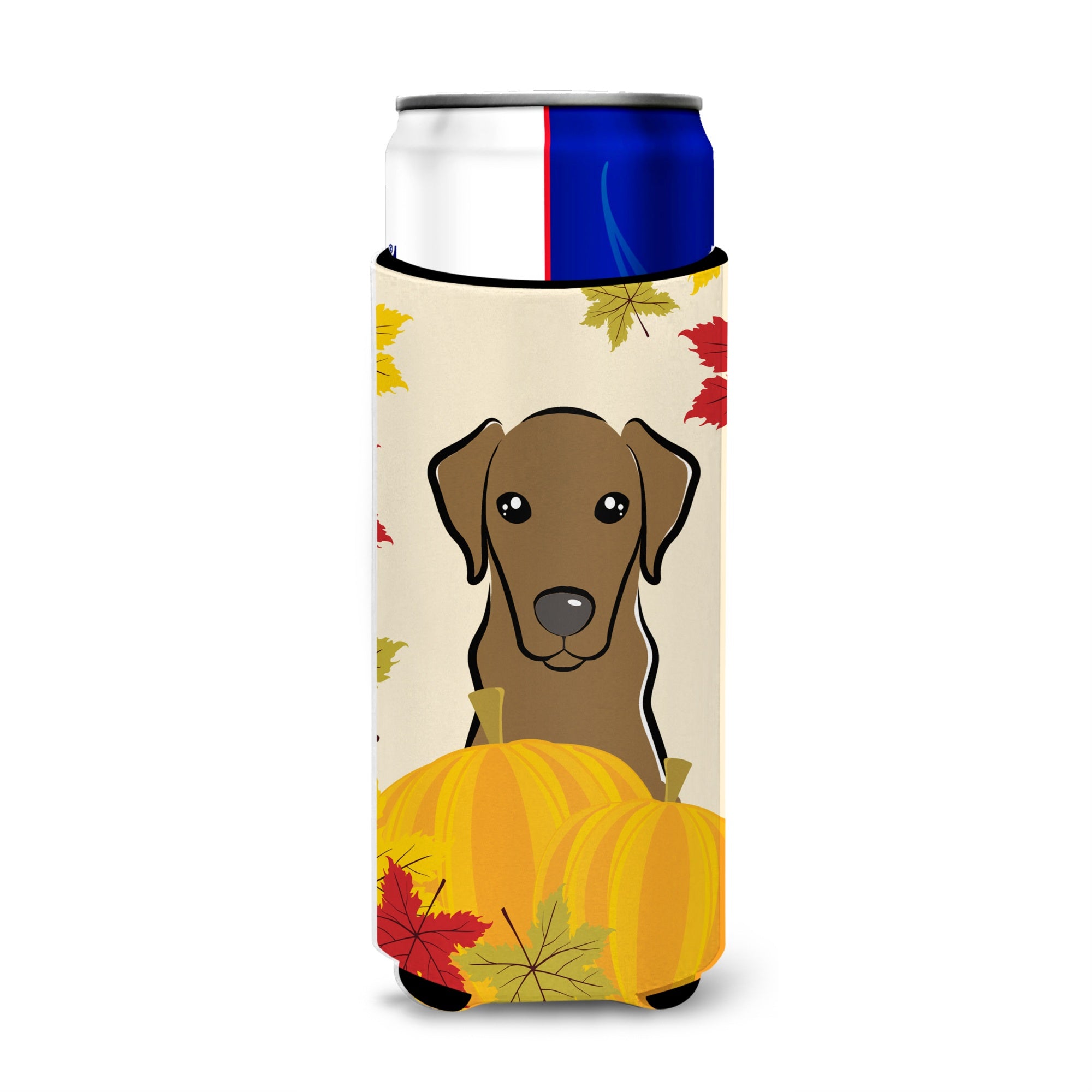 Caroline'S Treasures Bb2040Muk Chocolate Labrador Thanksgiving Michelob Ultra Koozies For Slim Cans, Multicolor