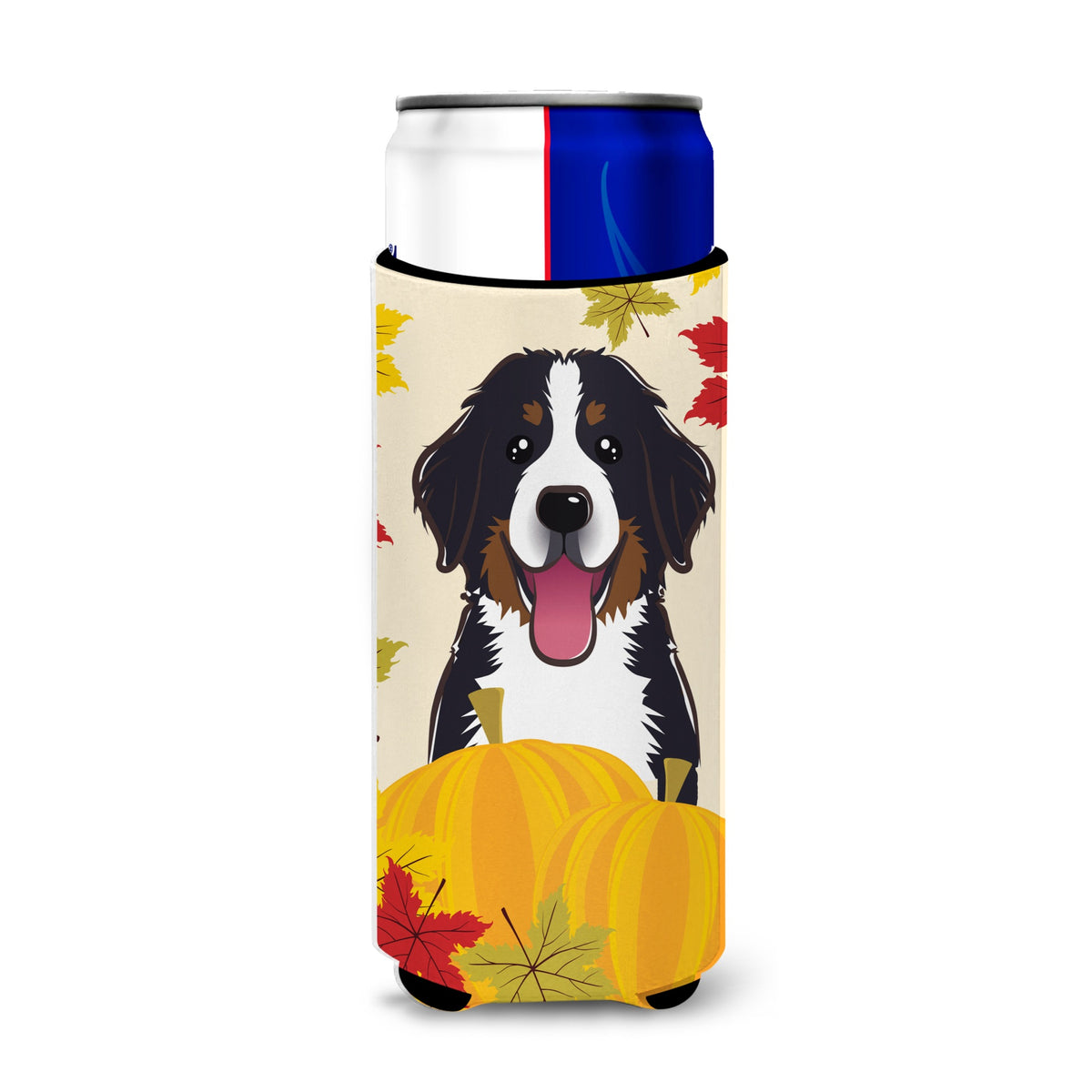 Caroline'S Treasures Bb2043Muk Bernese Mountain Dog Thanksgiving Michelob Ultra Koozies For Slim Cans, Multicolor