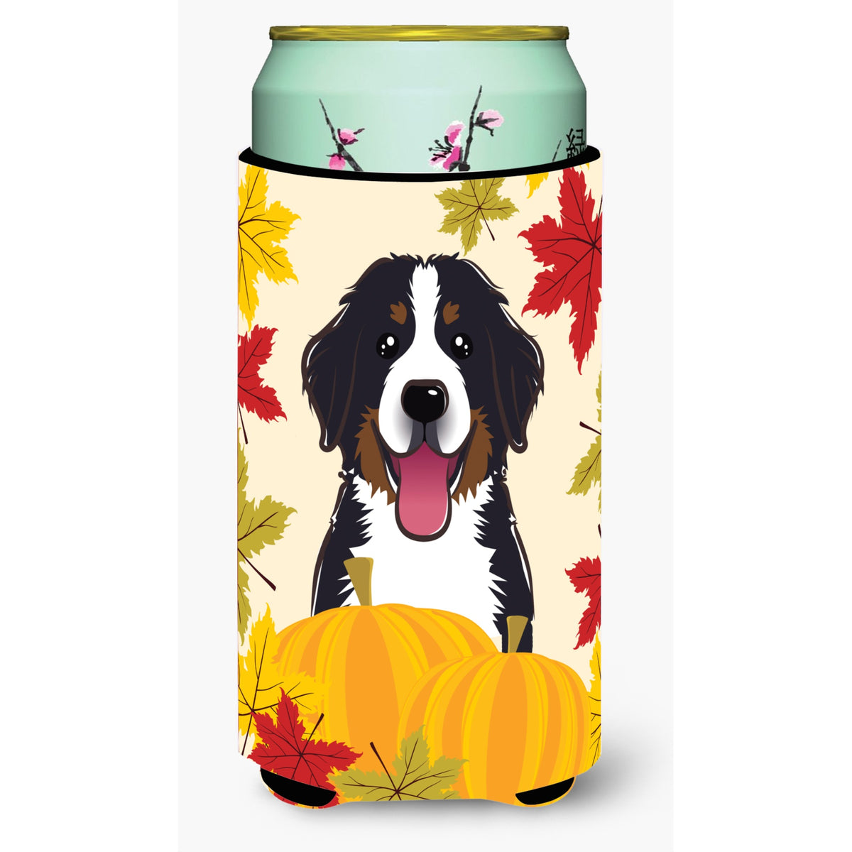 Caroline'S Treasures Bb2043Tbc Bernese Mountain Dog Thanksgiving Tall Boy Hugger Koozie, Multicolor