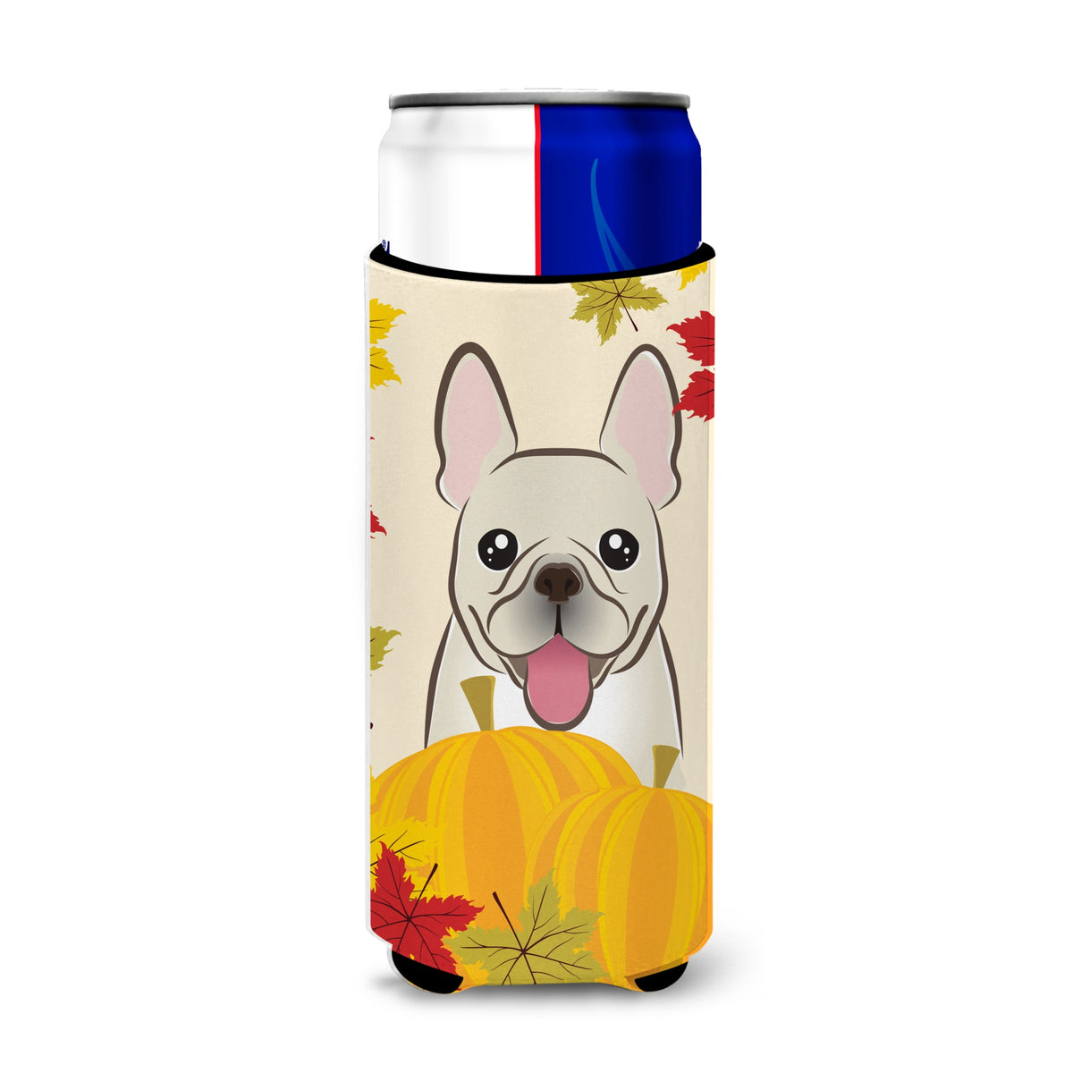 Caroline'S Treasures Bb2044Muk French Bulldog Thanksgiving Michelob Ultra Koozies For Slim Cans, Multicolor