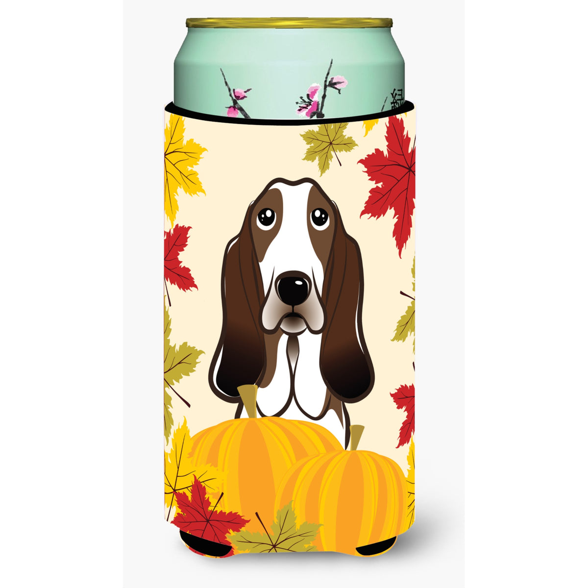 Caroline'S Treasures Bb2049Tbc Basset Hound Thanksgiving Tall Boy Hugger Koozie, Multicolor