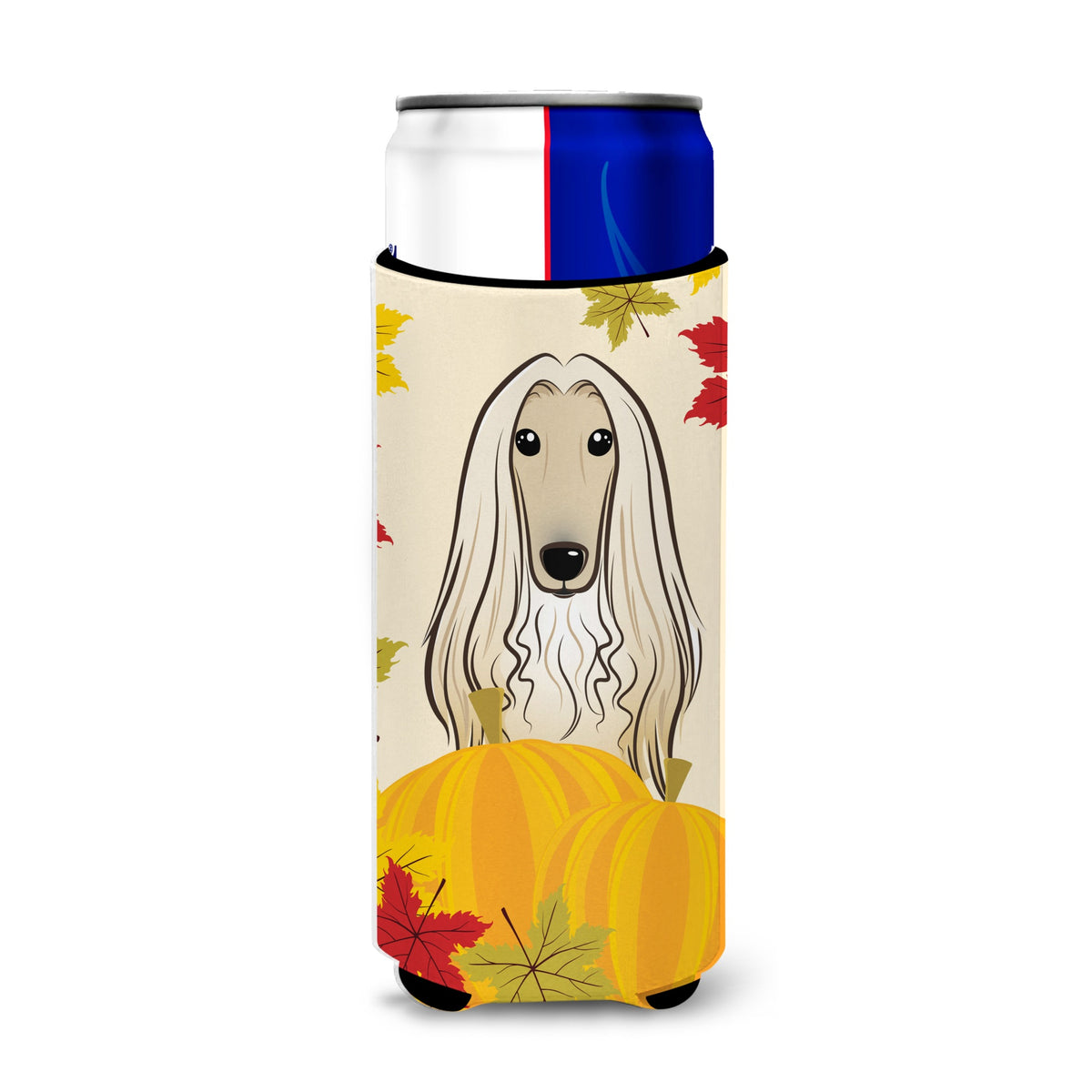 Caroline'S Treasures Bb2050Muk Afghan Hound Thanksgiving Michelob Ultra Koozies For Slim Cans, Multicolor
