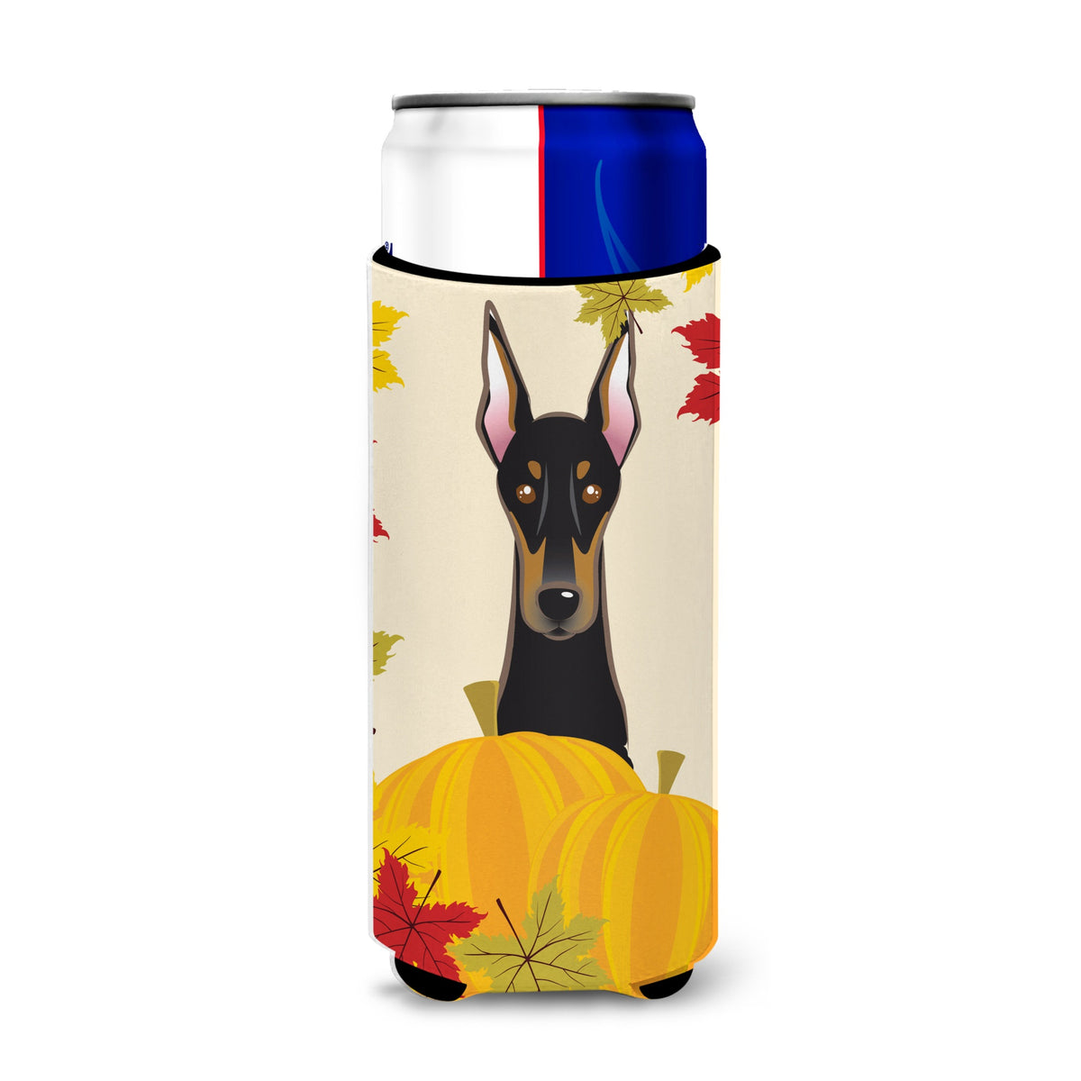 Caroline'S Treasures Bb2051Muk Doberman Thanksgiving Michelob Ultra Koozies For Slim Cans, Multicolor