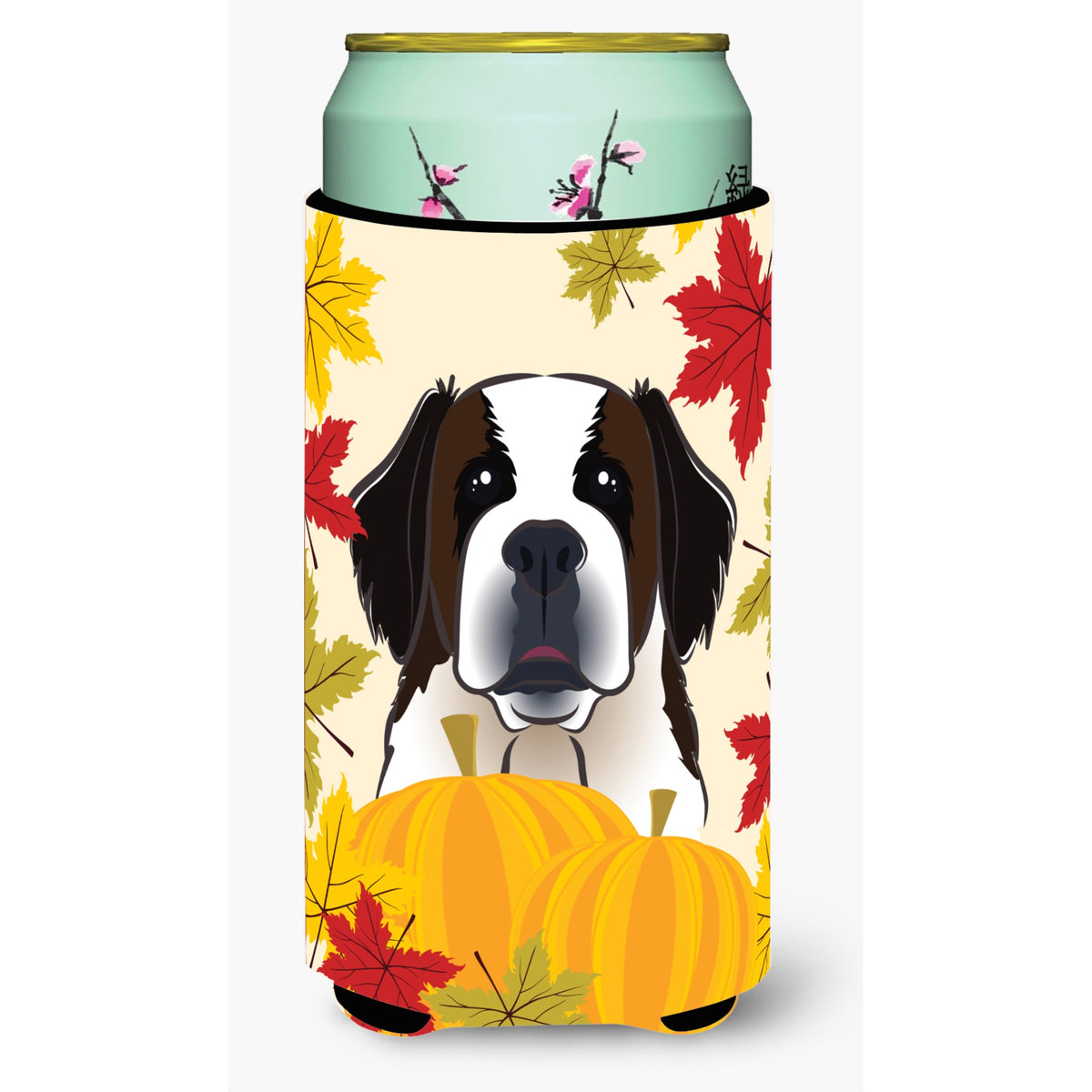 Caroline'S Treasures Bb2052Tbc Saint Bernard Thanksgiving Tall Boy Hugger Koozie, Multicolor