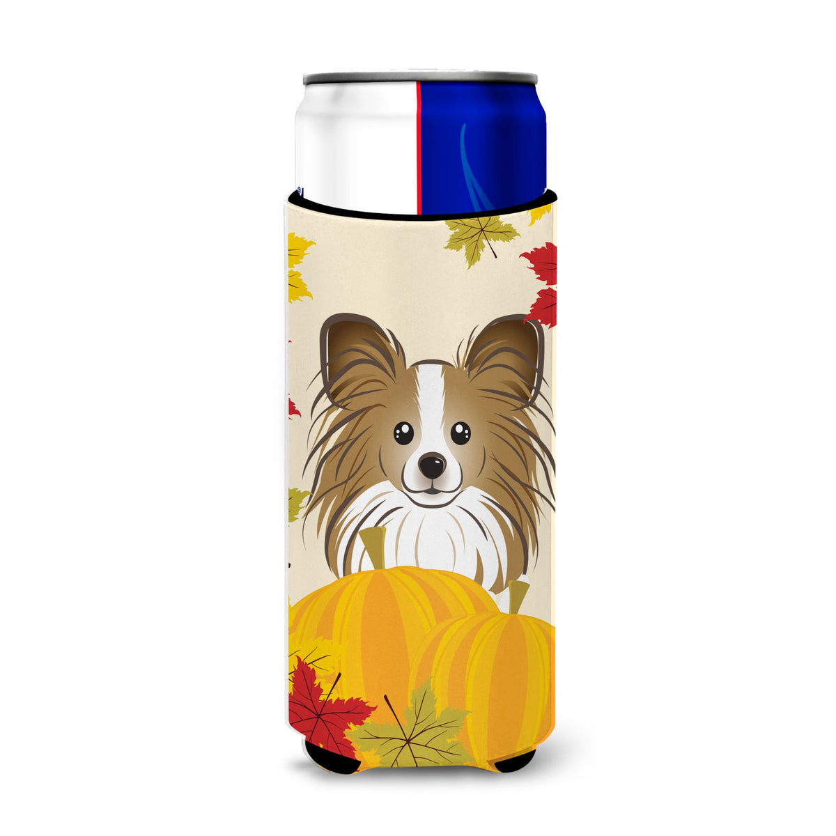 Caroline'S Treasures Bb2054Muk Papillion Thanksgiving Michelob Ultra Koozies For Slim Cans, Multicolor