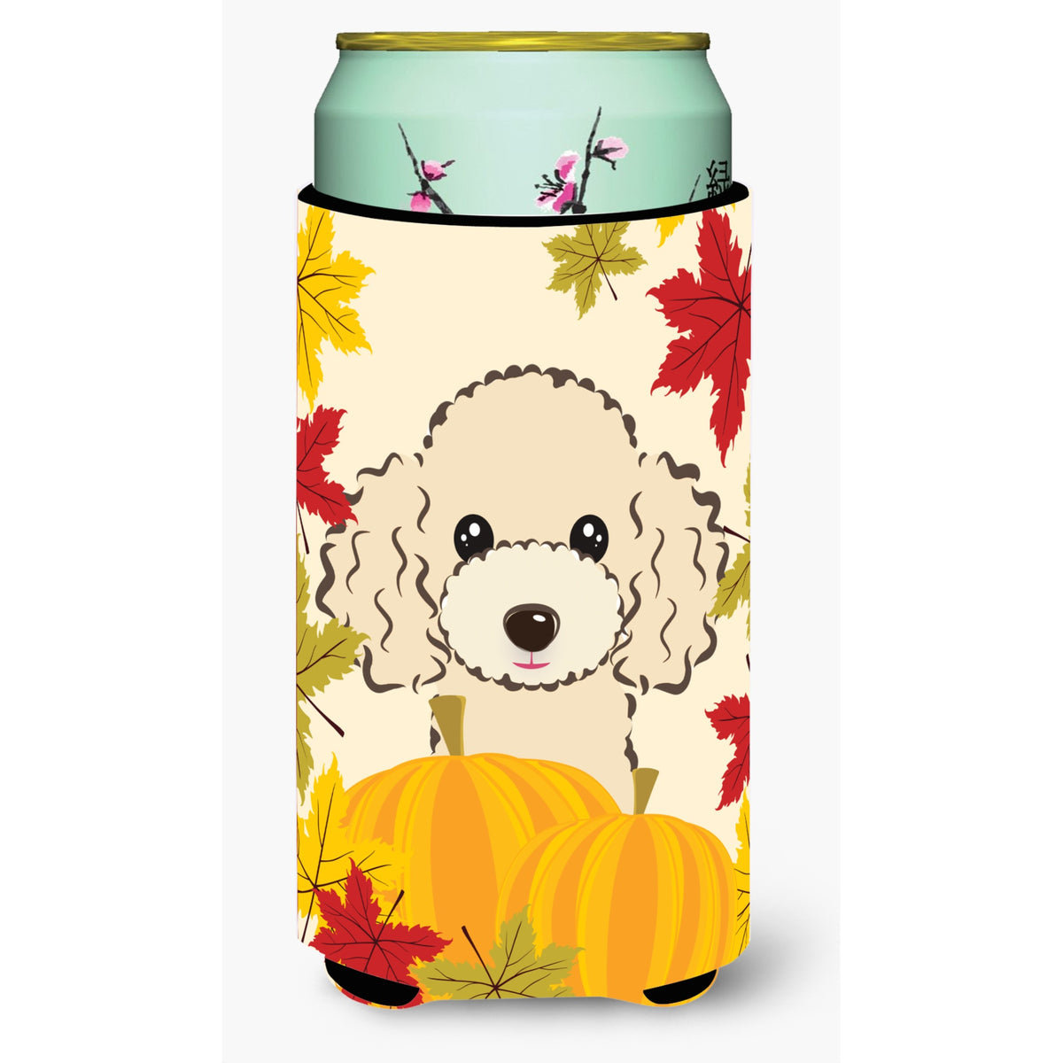 Caroline'S Treasures Bb2064Tbc Buff Poodle Thanksgiving Tall Boy Hugger Koozie, Multicolor
