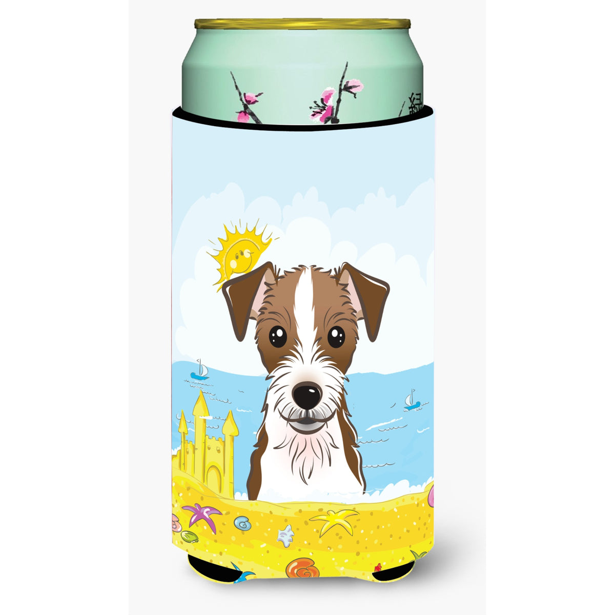 Caroline'S Treasures Bb2070Tbc Jack Russell Terrier Summer Beach Tall Boy Hugger Koozie, Multicolor