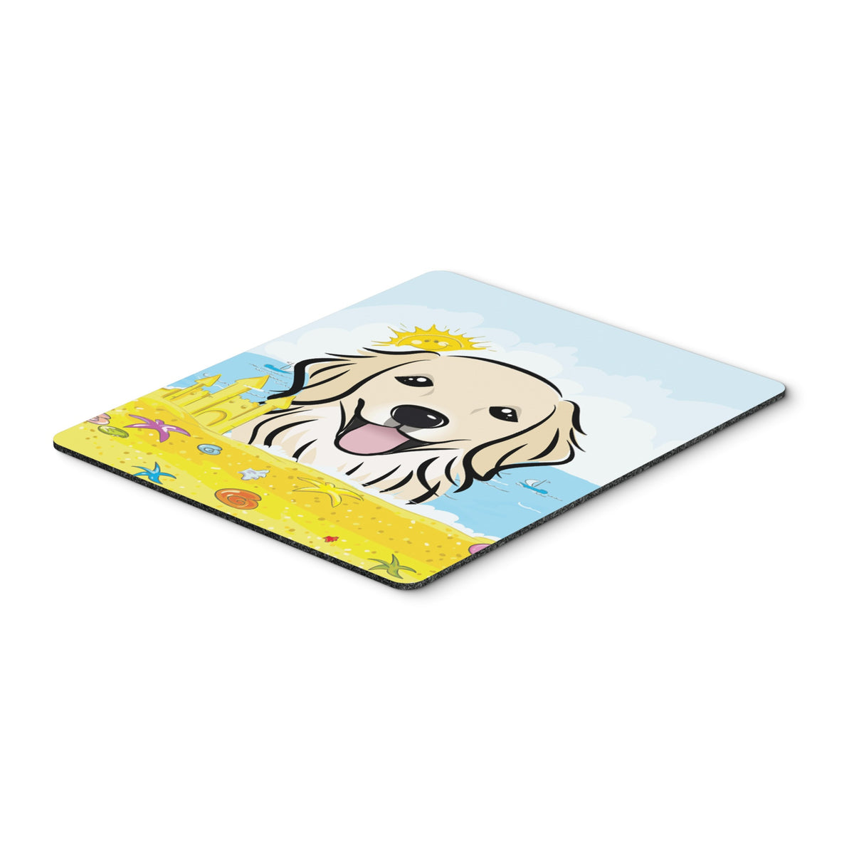 Caroline'S Treasures Golden Retriever Summer Beach Mouse Pad, Hot Pad Or Trivet, Multicolor (Bb2073Mp)