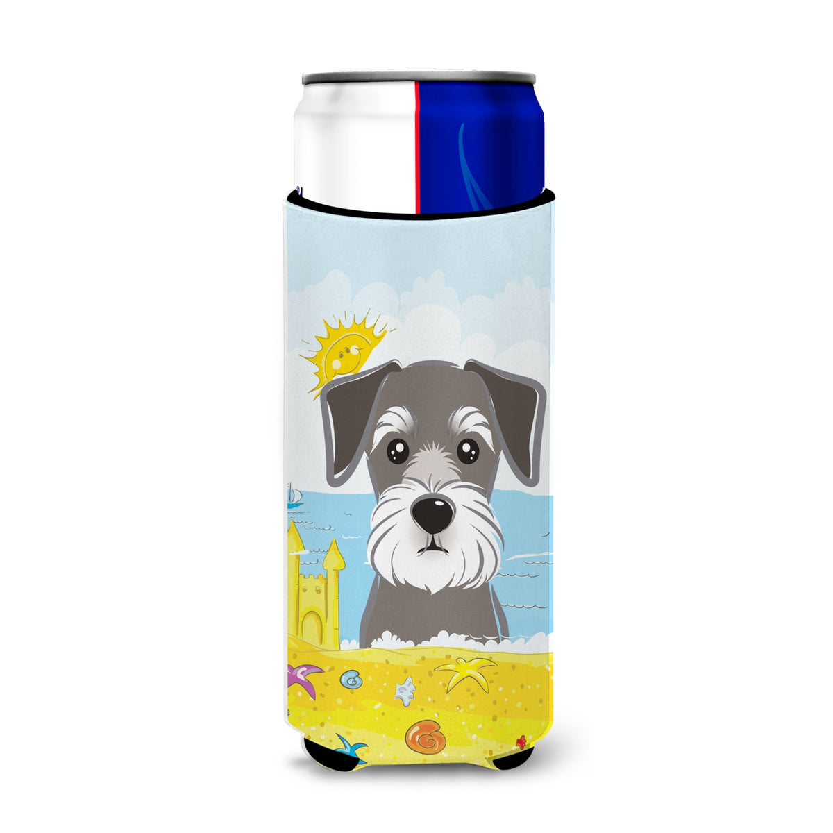 Caroline'S Treasures Bb2074Muk Schnauzer Summer Beach Michelob Ultra Koozies For Slim Cans, Multicolor