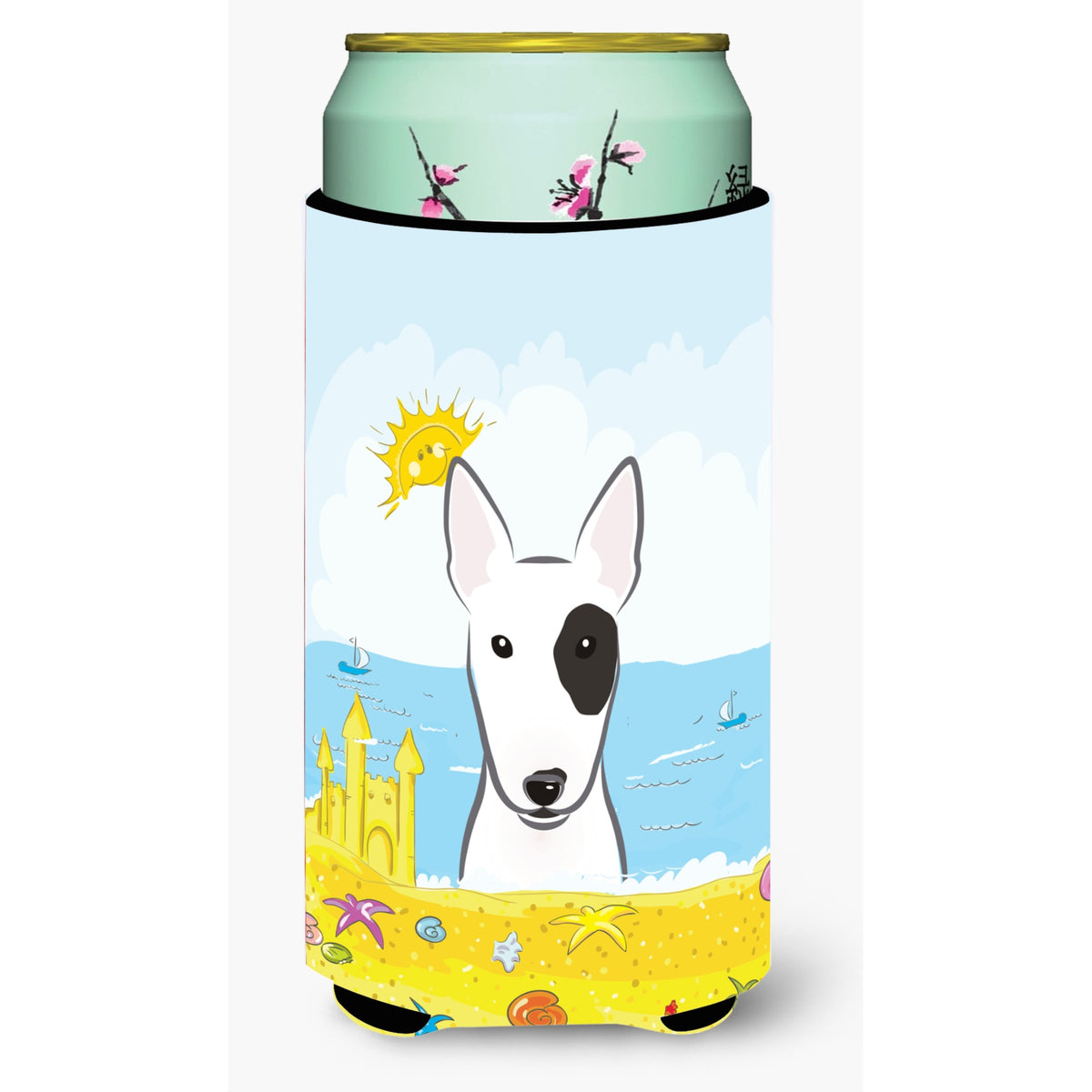 Caroline'S Treasures Bb2077Tbc Bull Terrier Summer Beach Tall Boy Hugger Koozie, Multicolor