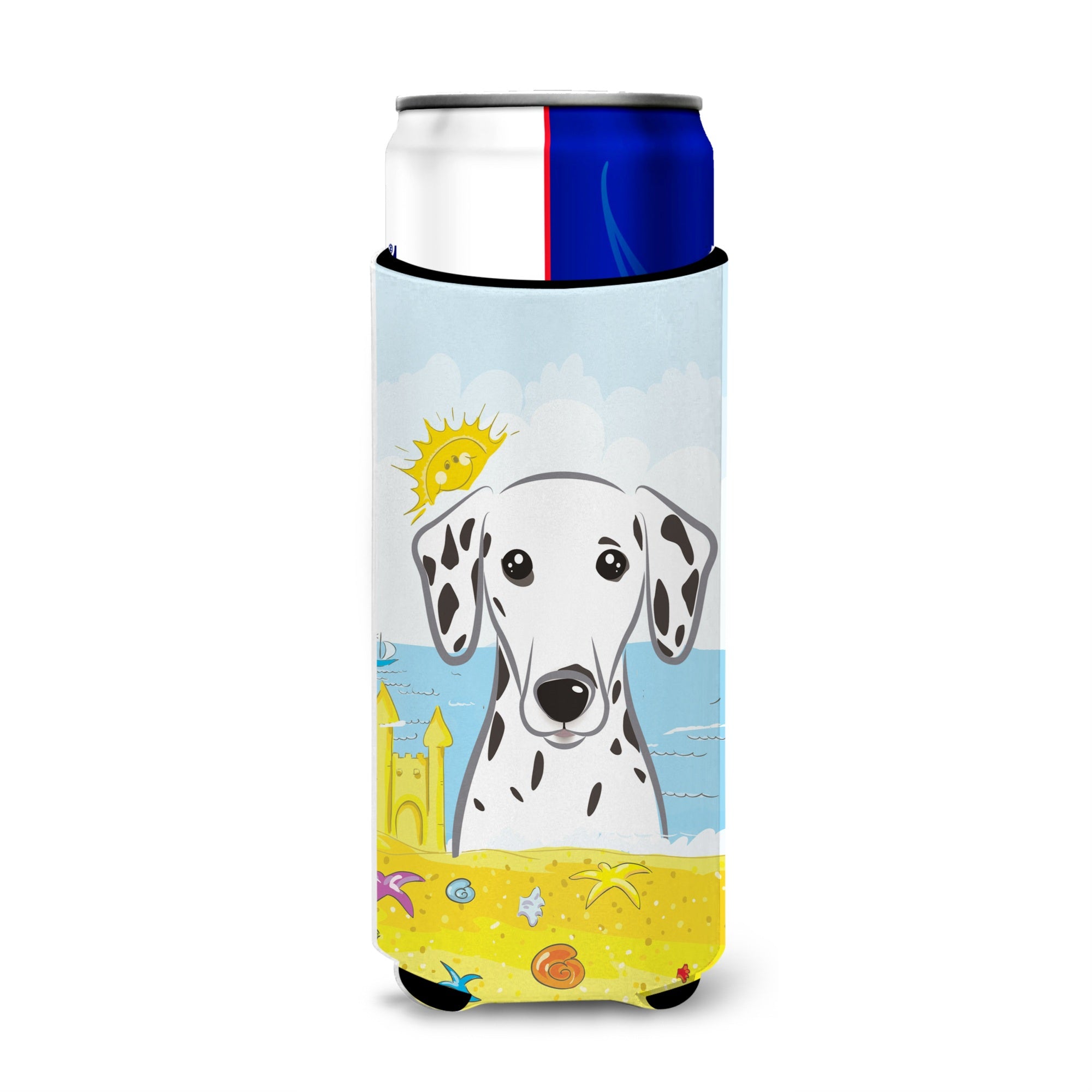 Caroline'S Treasures Bb2078Muk Dalmatian Summer Beach Michelob Ultra Koozies For Slim Cans, Multicolor