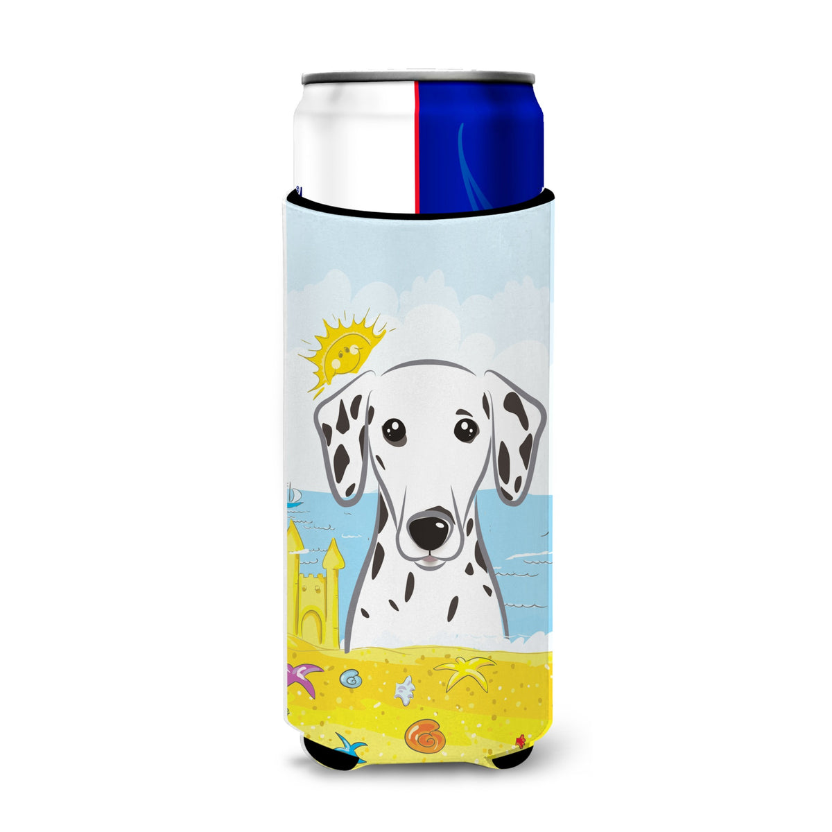 Caroline'S Treasures Bb2078Muk Dalmatian Summer Beach Michelob Ultra Koozies For Slim Cans, Multicolor
