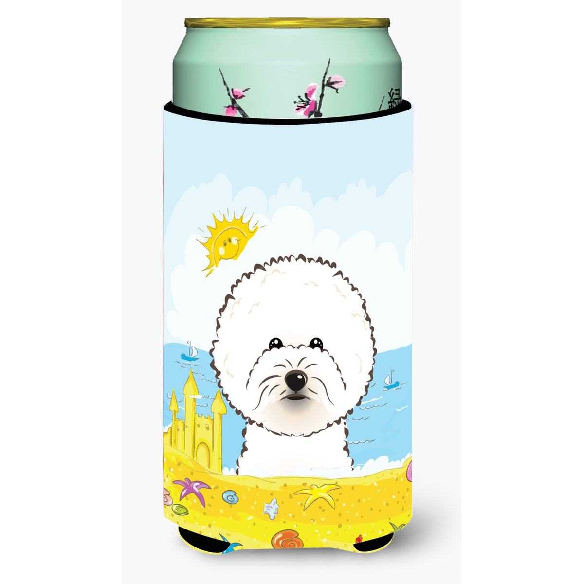 Caroline'S Treasures Bb2085Tbc Bichon Frise Summer Beach Tall Boy Hugger Koozie, Multicolor