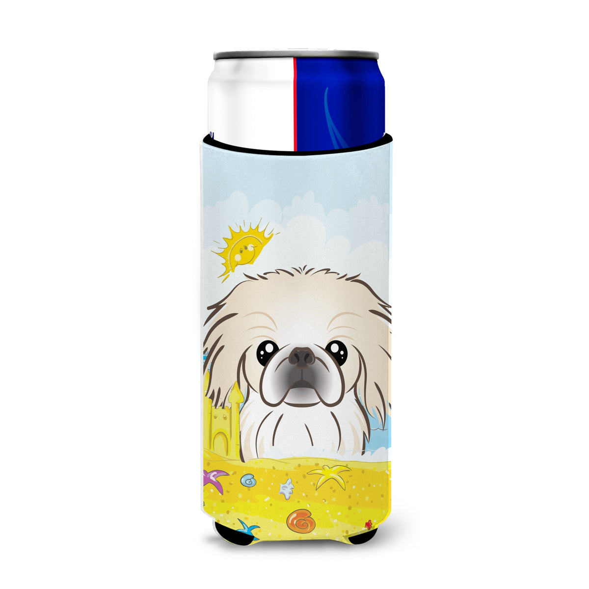 Caroline'S Treasures Bb2089Muk Pekingese Summer Beach Michelob Ultra Koozies For Slim Cans, Multicolor
