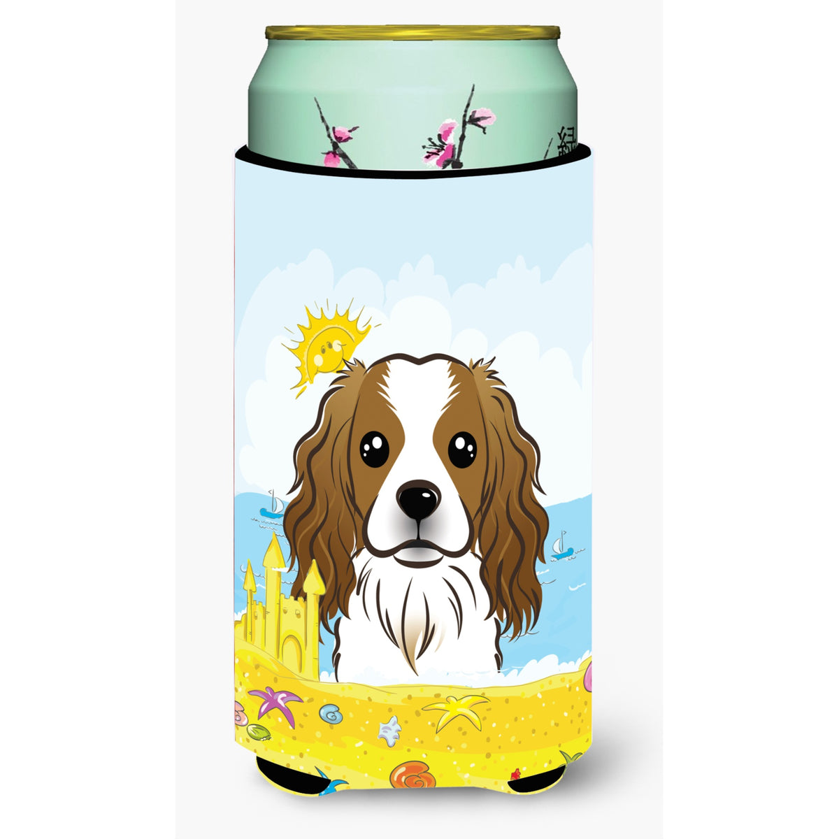 Caroline'S Treasures Bb2092Tbc Cavalier Spaniel Summer Beach Tall Boy Hugger Koozie, Multicolor