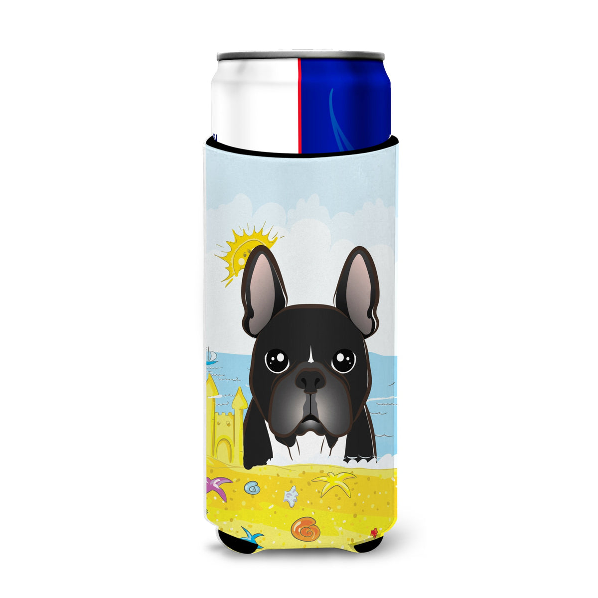 Caroline'S Treasures Bb2095Muk French Bulldog Summer Beach Michelob Ultra Koozies For Slim Cans, Multicolor