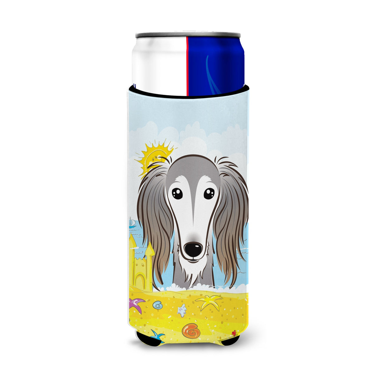 Caroline'S Treasures Bb2097Muk Saluki Summer Beach Michelob Ultra Koozies For Slim Cans, Multicolor