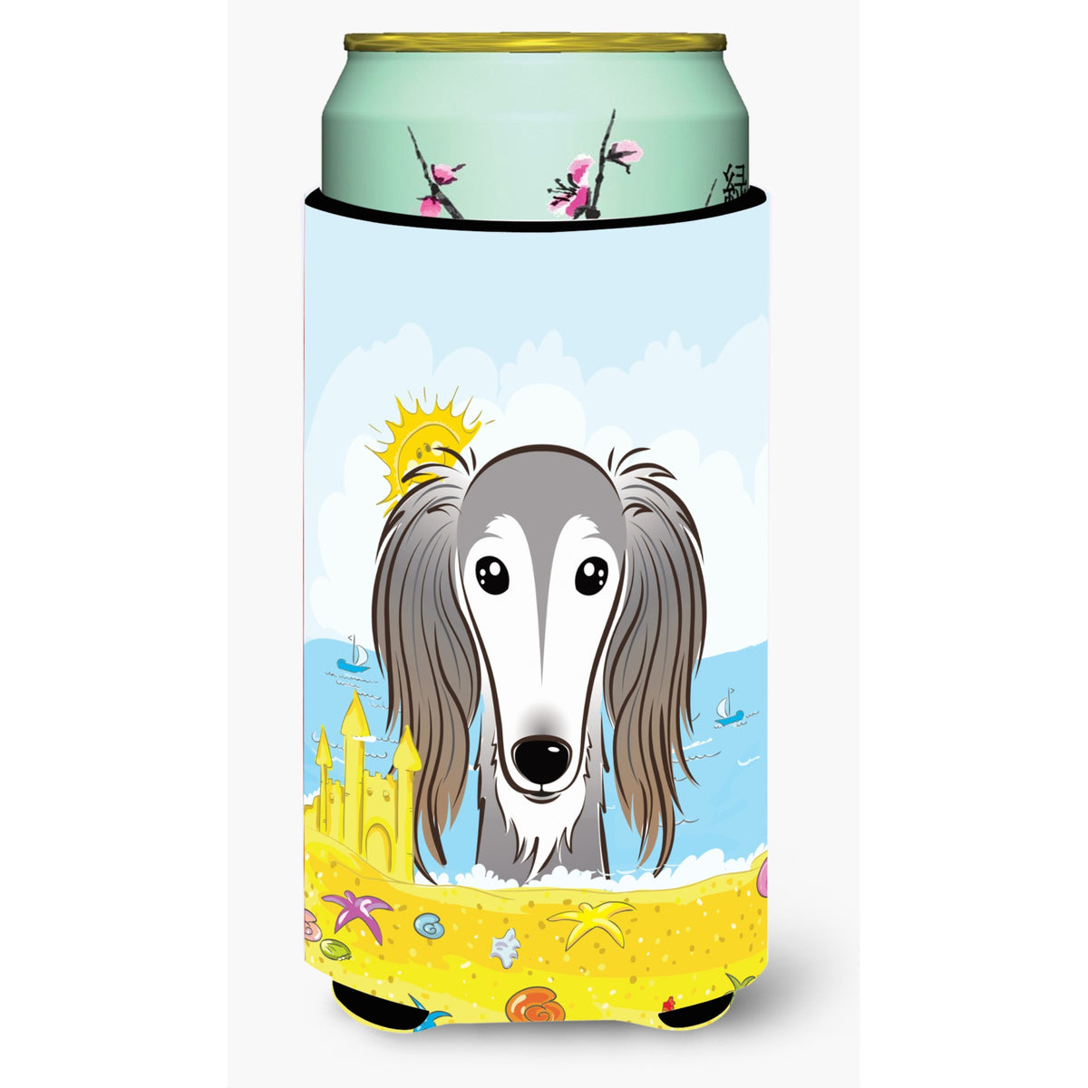 Caroline'S Treasures Bb2097Tbc Saluki Summer Beach Tall Boy Hugger Koozie, Multicolor
