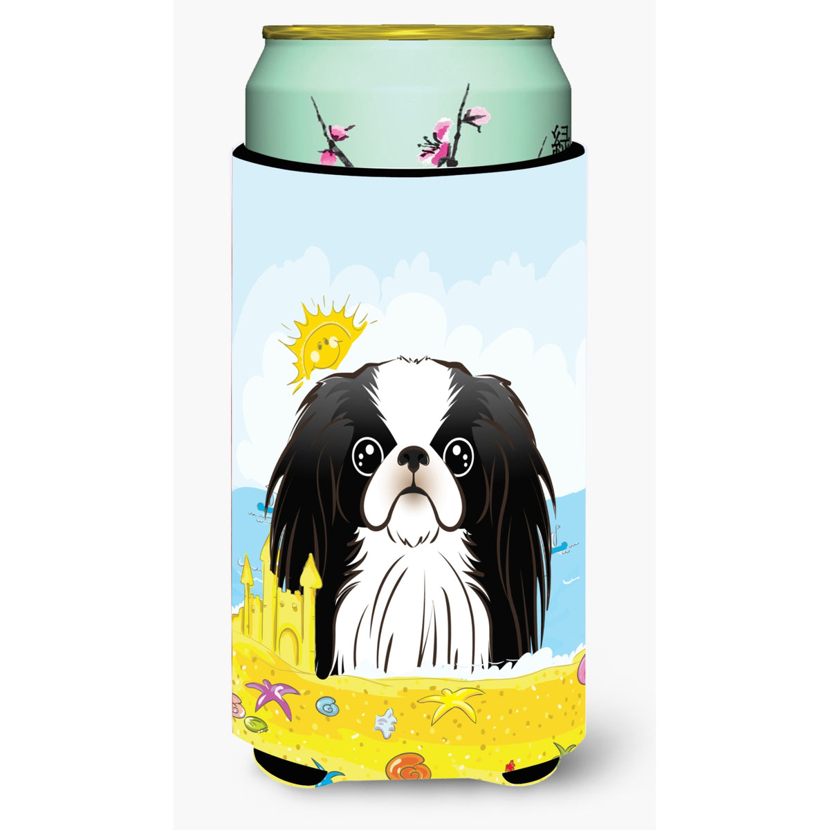 Caroline'S Treasures Bb2098Tbc Japanese Chin Summer Beach Tall Boy Hugger Koozie, Multicolor