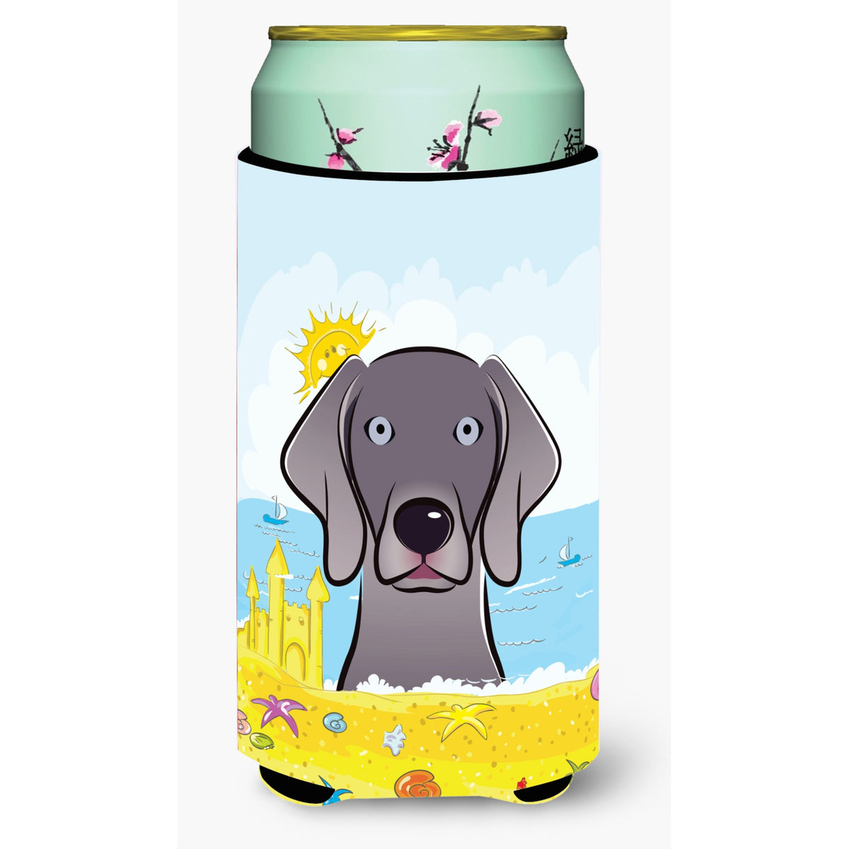 Caroline'S Treasures Bb2099Tbc Weimaraner Summer Beach Tall Boy Hugger Koozie, Multicolor