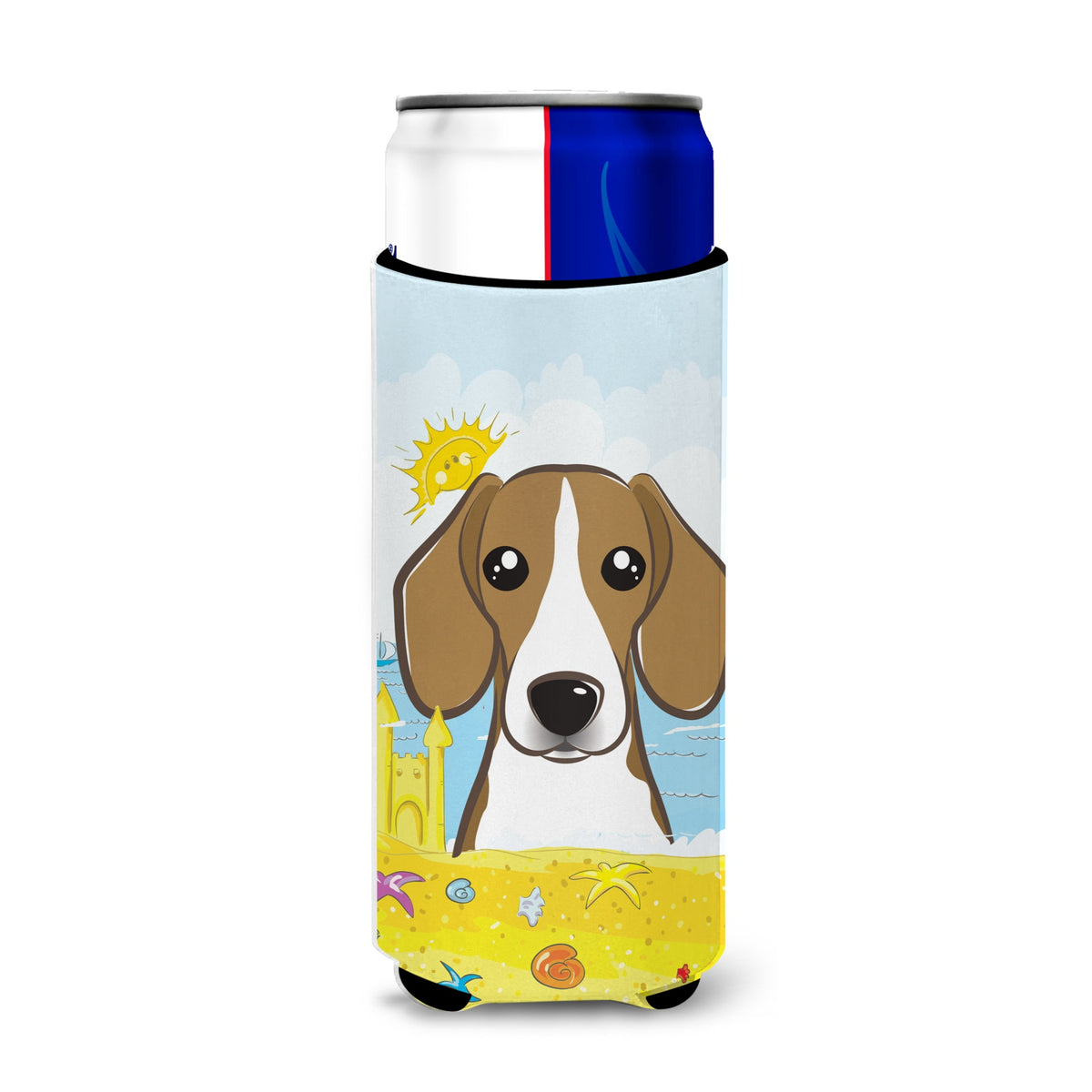 Caroline'S Treasures Bb2107Muk Beagle Summer Beach Michelob Ultra For Slim Cans, Multicolor