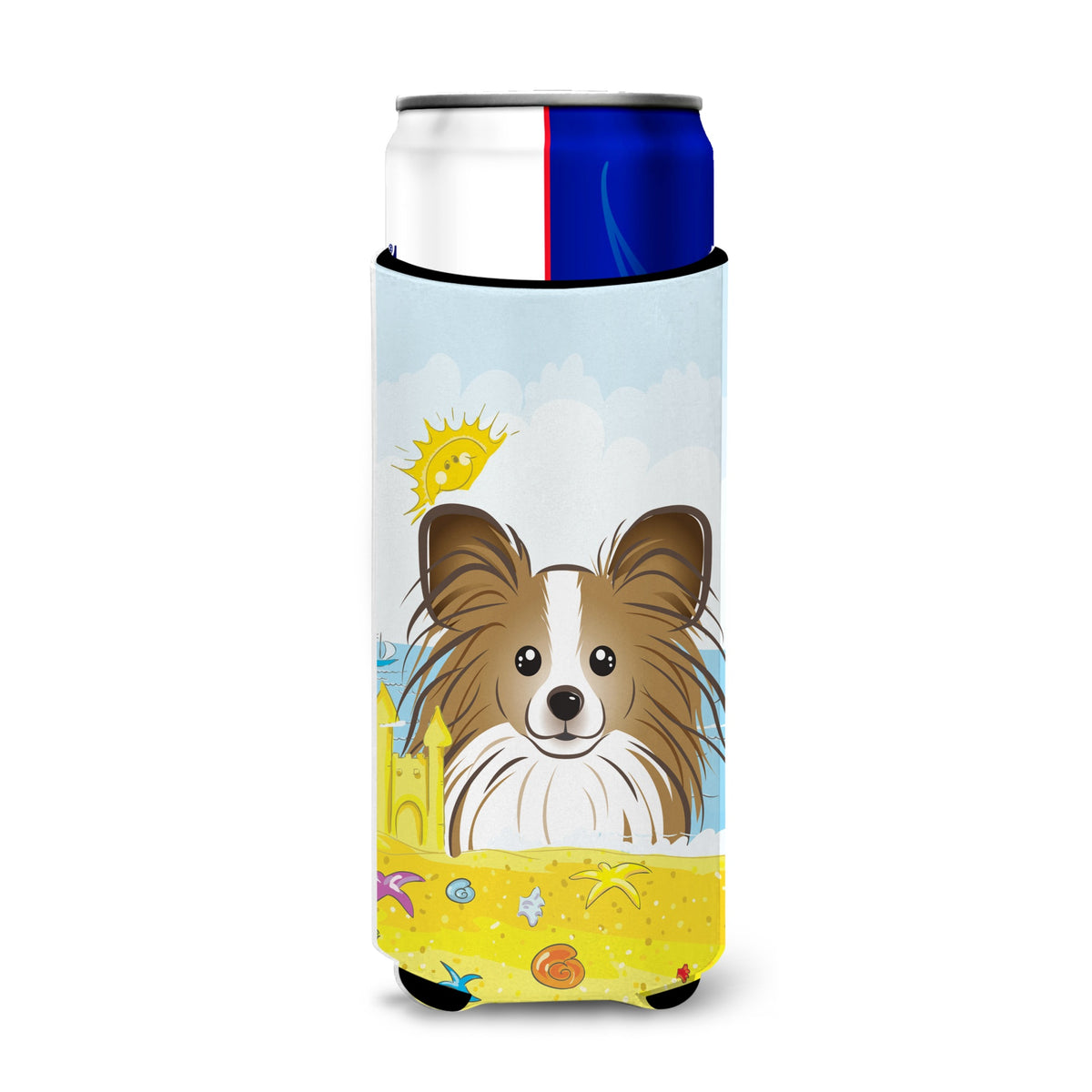 Caroline'S Treasures Bb2116Muk Papillion Summer Beach Michelob Ultra Koozies For Slim Cans, Multicolor
