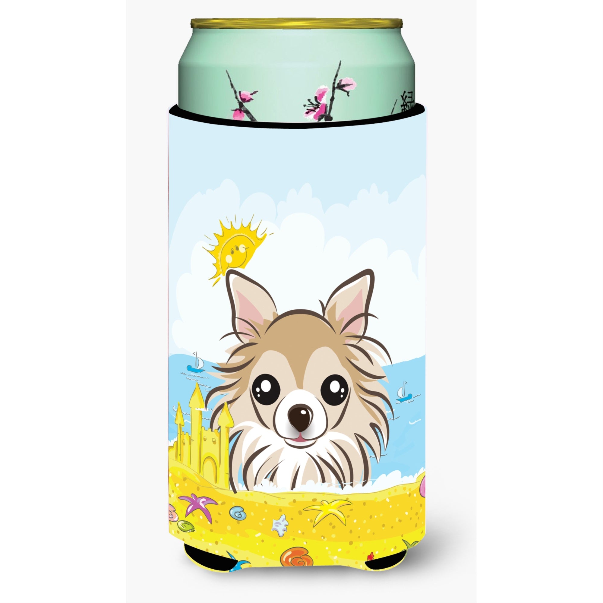 Caroline'S Treasures Bb2119Tbc Chihuahua Summer Beach Tall Boy Hugger Koozie, Multicolor
