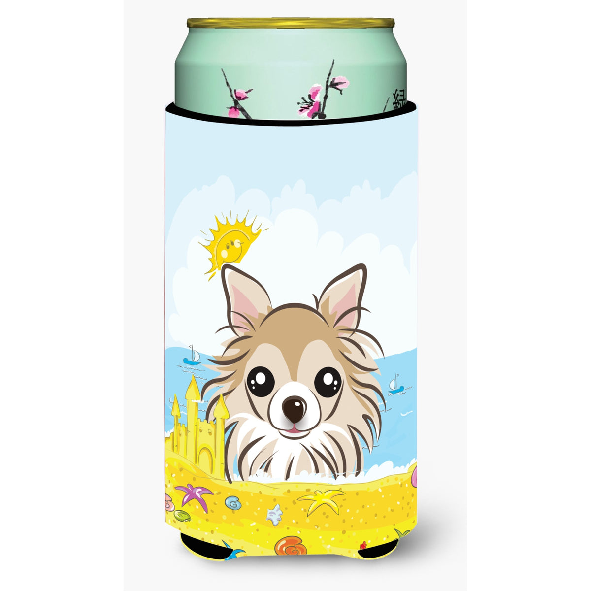 Caroline'S Treasures Bb2119Tbc Chihuahua Summer Beach Tall Boy Hugger Koozie, Multicolor