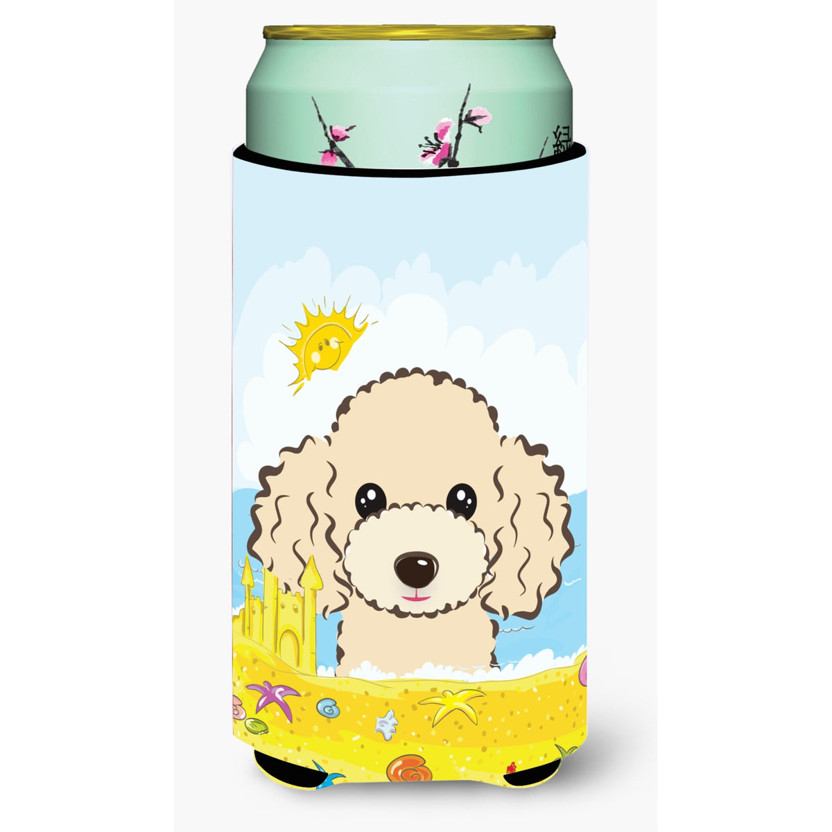 Caroline'S Treasures Bb2126Tbc Buff Poodle Summer Beach Tall Boy Hugger Koozie, Multicolor