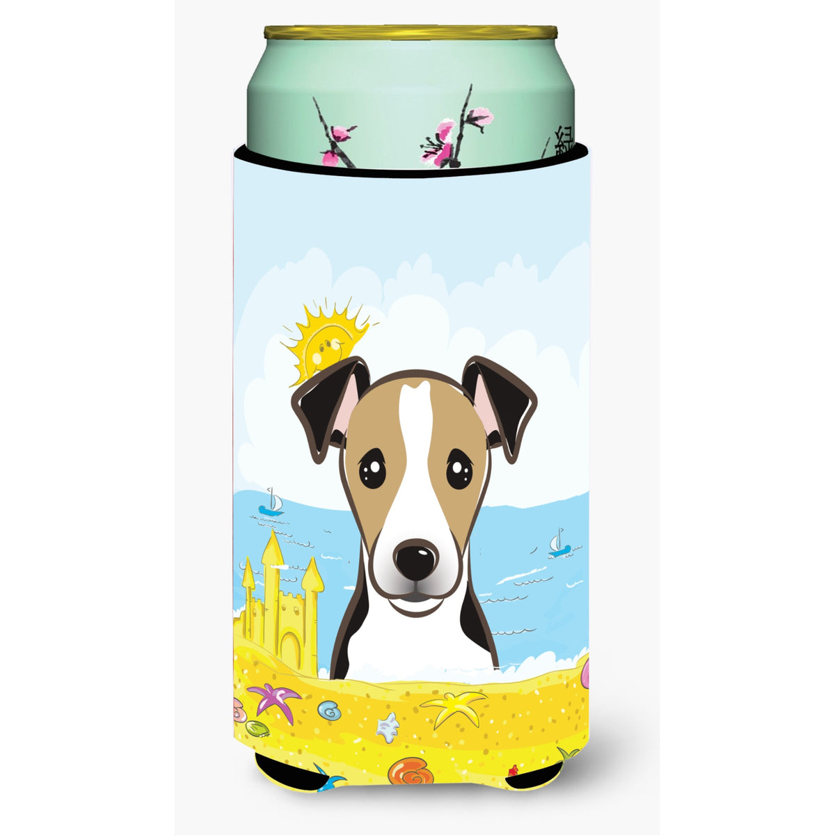 Caroline'S Treasures Bb2129Tbc Jack Russell Terrier Summer Beach Tall Boy Hugger Koozie, Multicolor