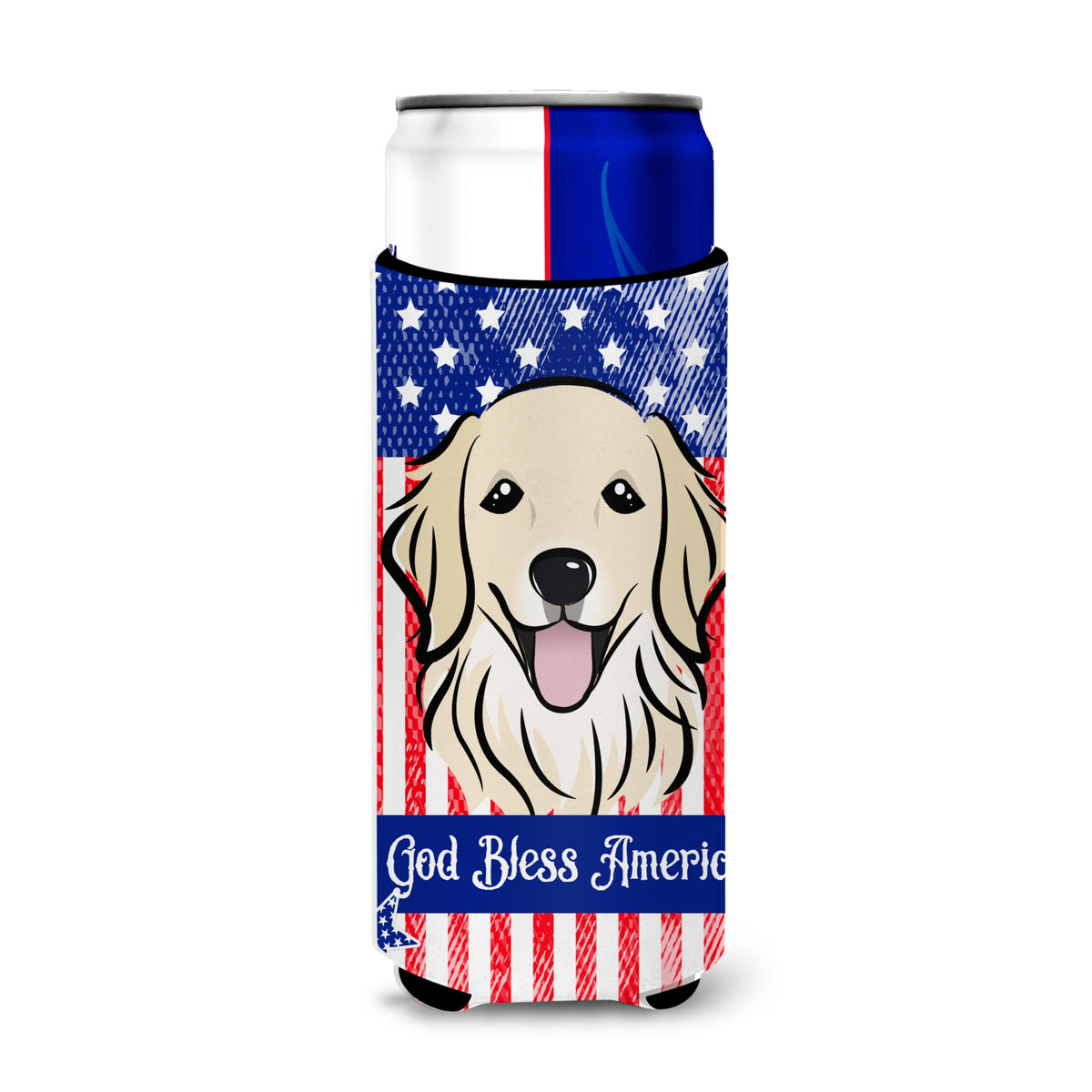 Caroline'S Treasures Bb2135Muk Golden Retriever Michelob Ultra Koozies For Slim Cans, Multicolor