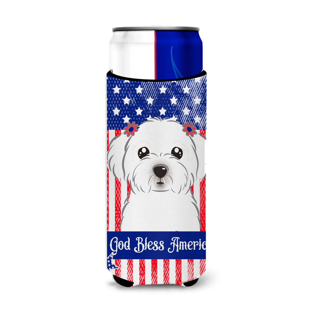 Caroline'S Treasures Bb2138Muk Maltese Michelob Ultra Koozies For Slim Cans, Multicolor